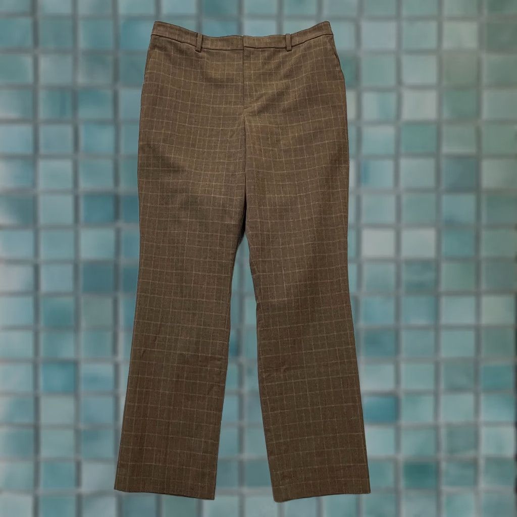 Uniqlo Uniqlo Womens Large Brown Glen Plaid Smart Ankle Pants Stretch Wrinkle Resistant Size 24" / US 00 / IT 34 - 1 Thumbnail
