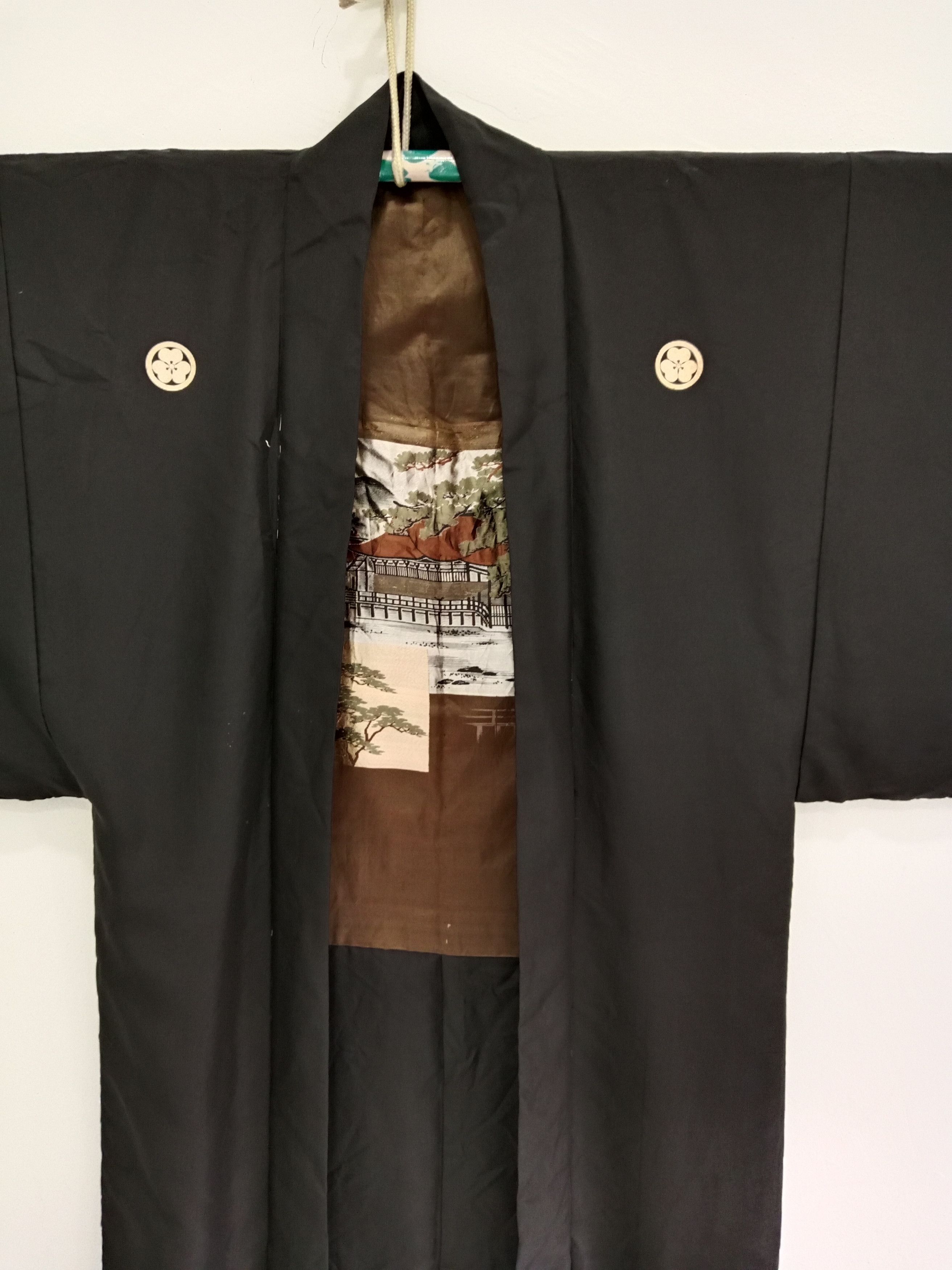 Komono Vintage Men Haori Kimono Nice Motif Yakuza Style Japanese Size US L / EU 52-54 / 3 - 4 Thumbnail