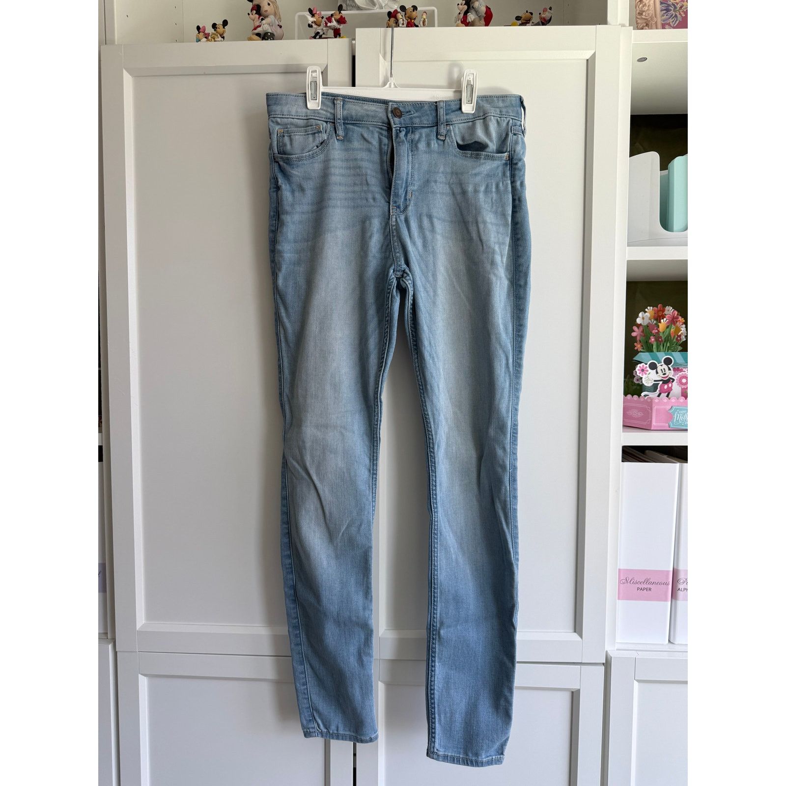 Hollister Hollister High Rise Light Wash Stripe Crop Slim Jeans - D025 Size 27" / US 4 / IT 40 - 3 Thumbnail