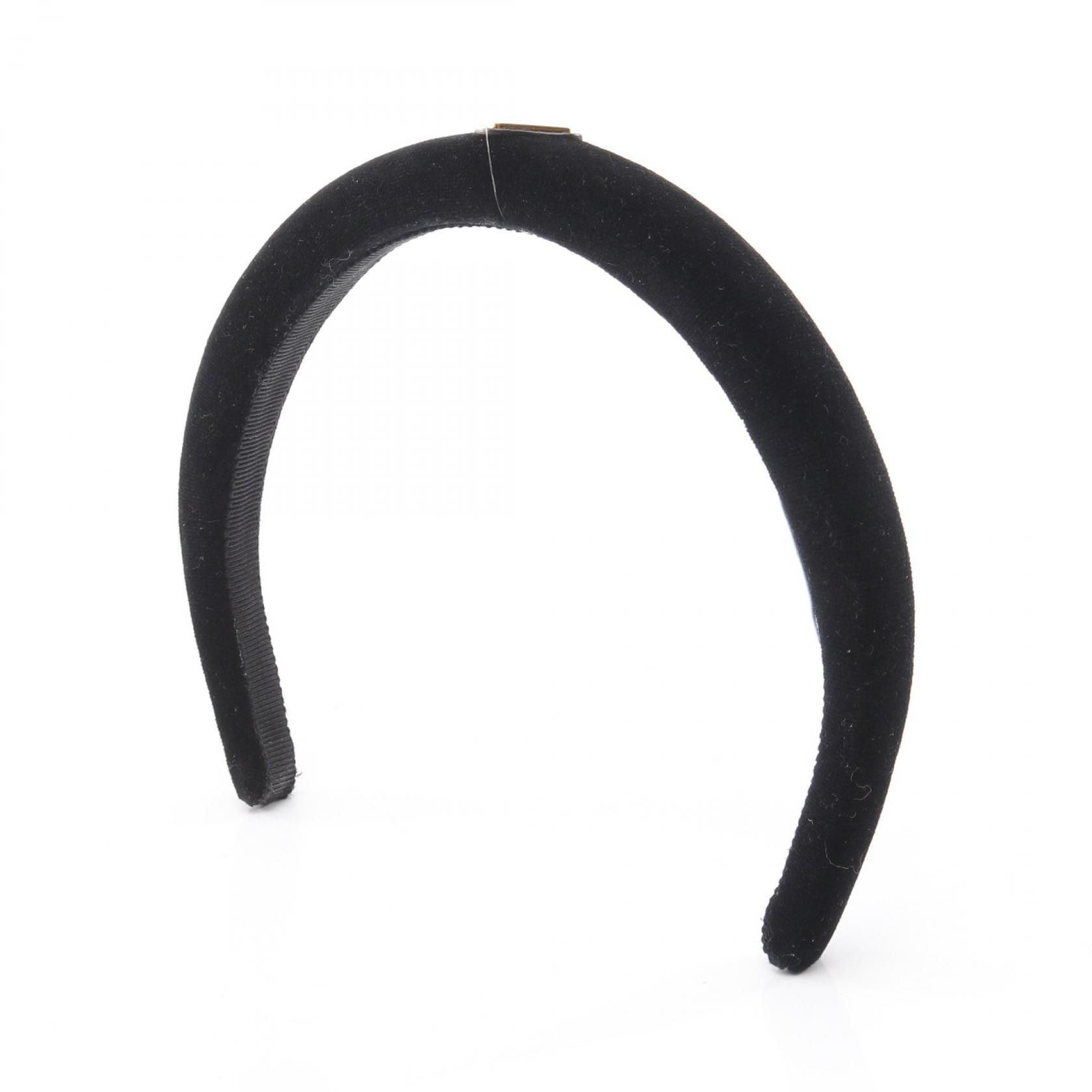 Prada Prada Prada Triangle Logo Velour Headband Textile Other DUTY FREE for USA Size ONE SIZE - 1 Thumbnail