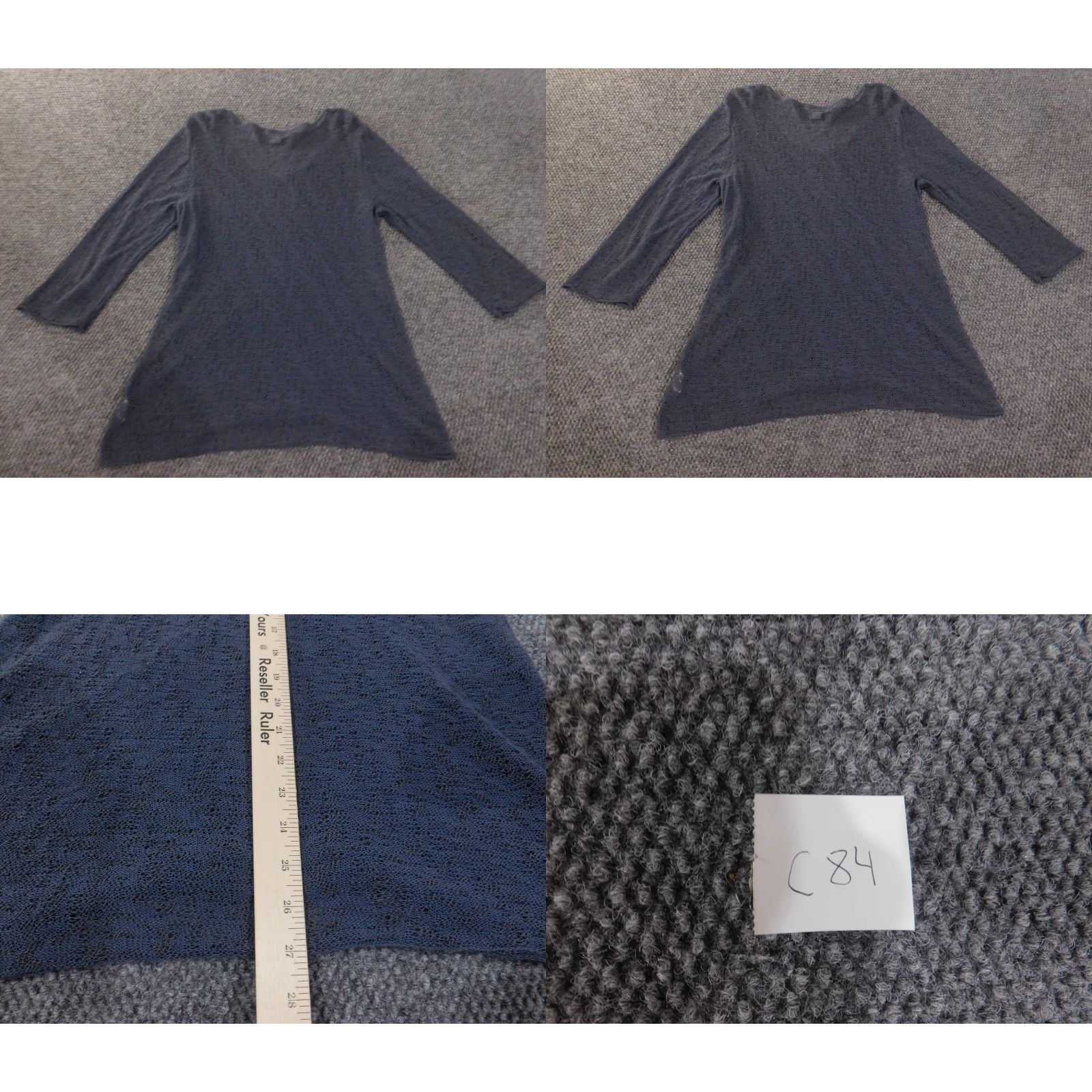 Coldwater Creek Coldwater Creek Blouse Shirt Womens L Blue Sheer Lace V-Neck Casual Long Sleeve Cap Sleeve Ruffle Cotton Polyester Basic Classic Size L / US 10 / IT 46 - 8 Thumbnail