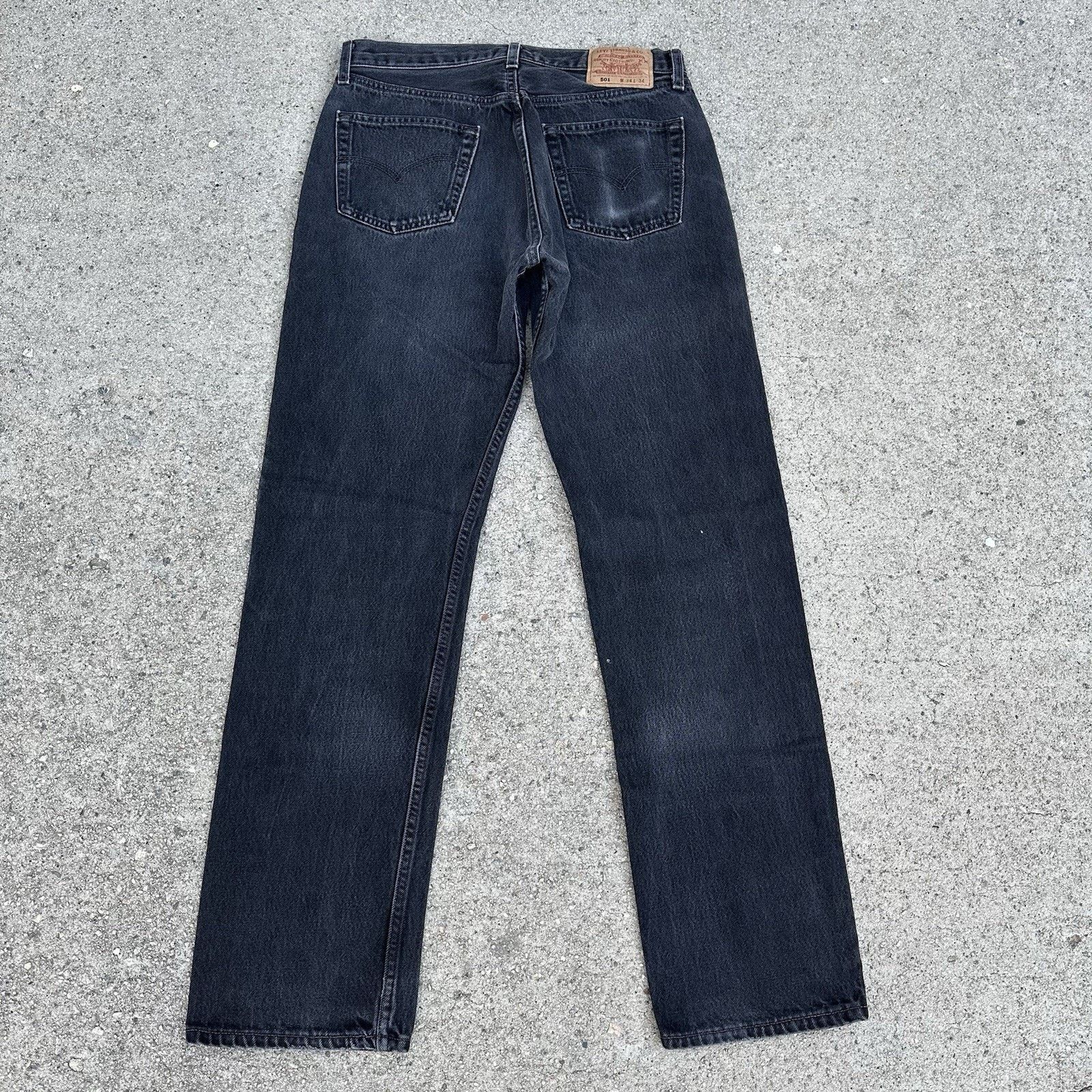 Levi's × Vintage Vintage Levi’s 501 Straight Faded Black Denim Jeans 34x34 Size US 34 / EU 50 - 4 Thumbnail