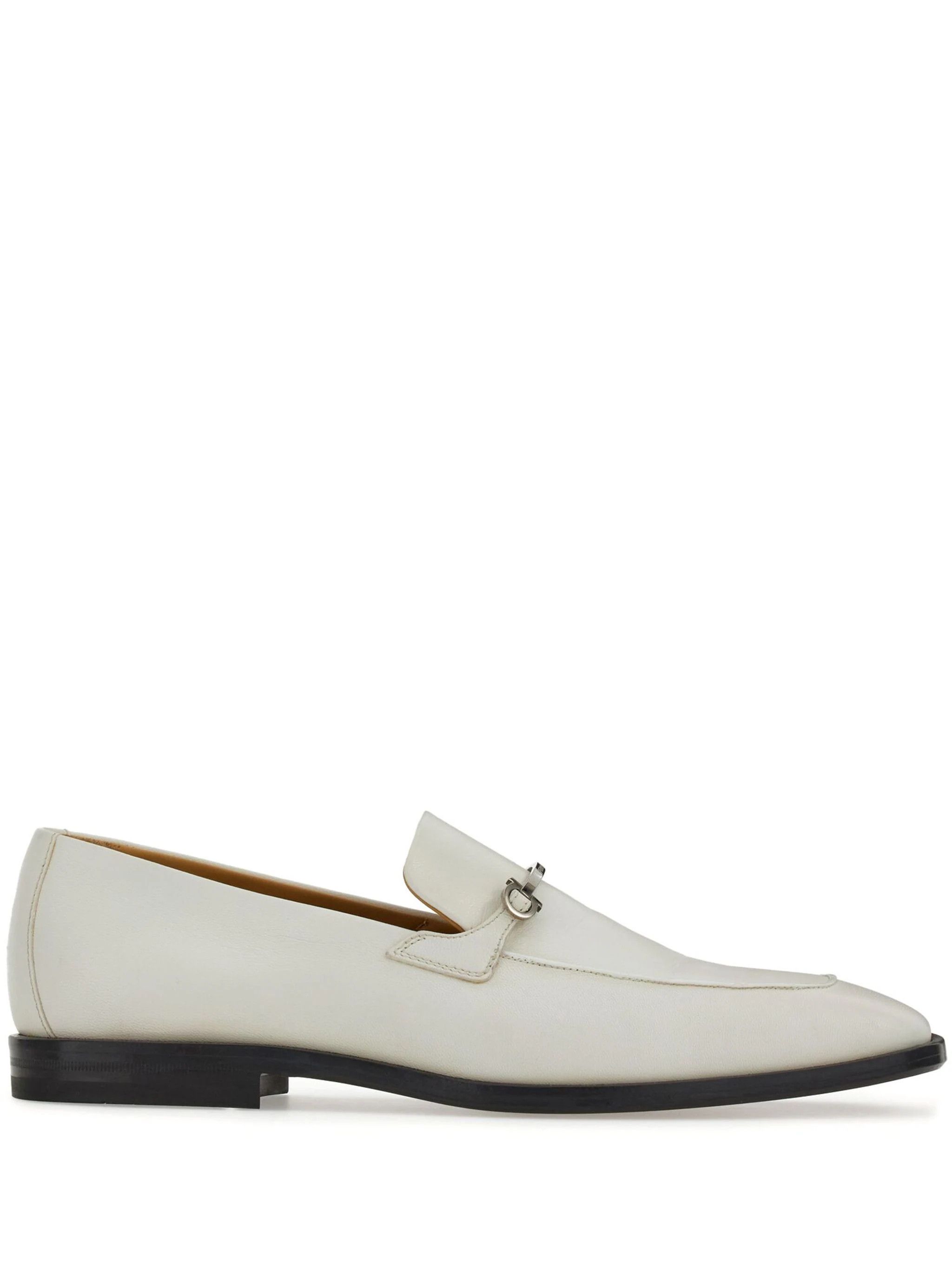 Salvatore Ferragamo o1s1rm0924 Fedro Leather Loafers in White Size US 6 / EU 39 - 1 Thumbnail