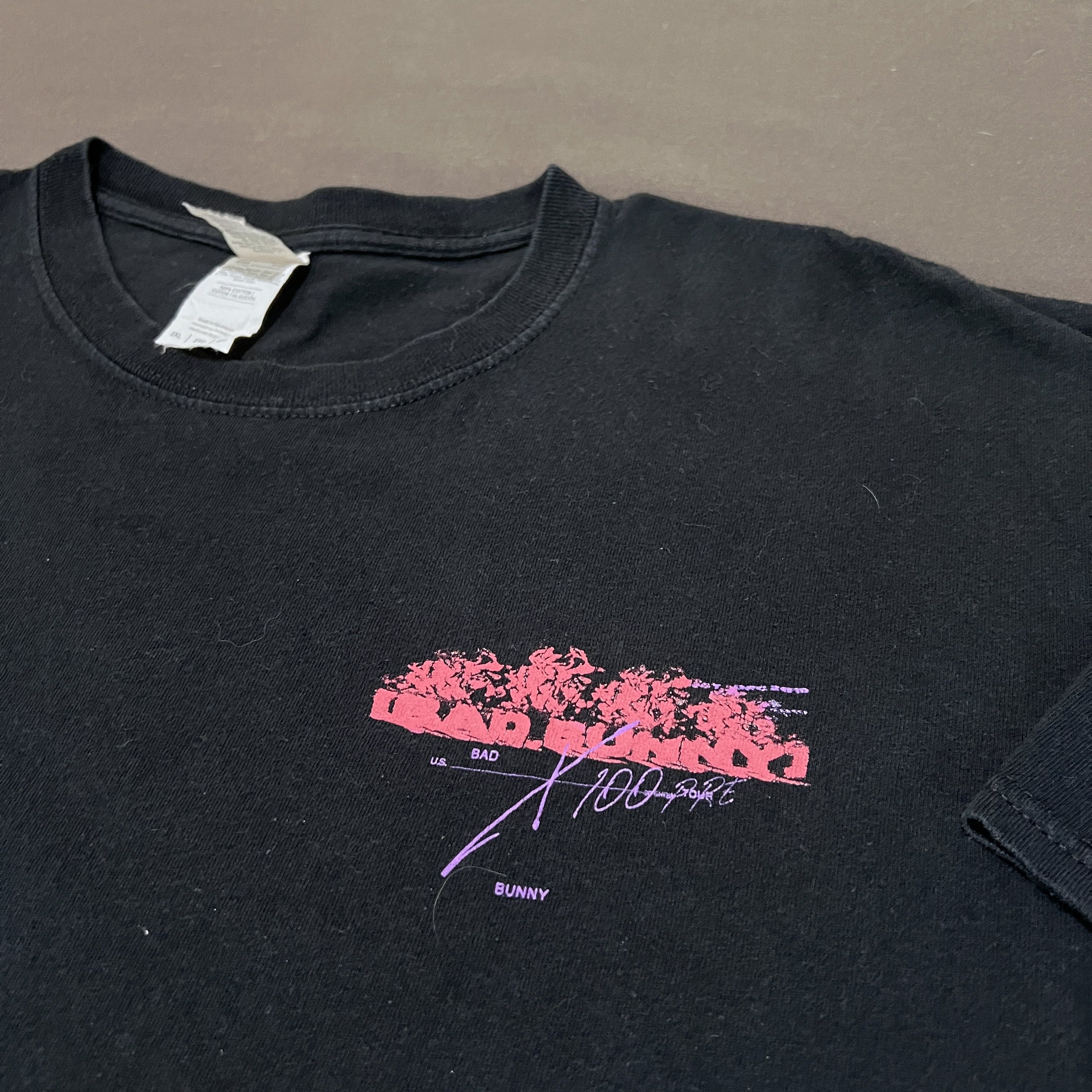 Band Tees × Rap Tees Bad Bunny x 100 Pre Black Tour Tee 2XL Solo De Mi Size US XXL / EU 58 / 5 - 5 Thumbnail