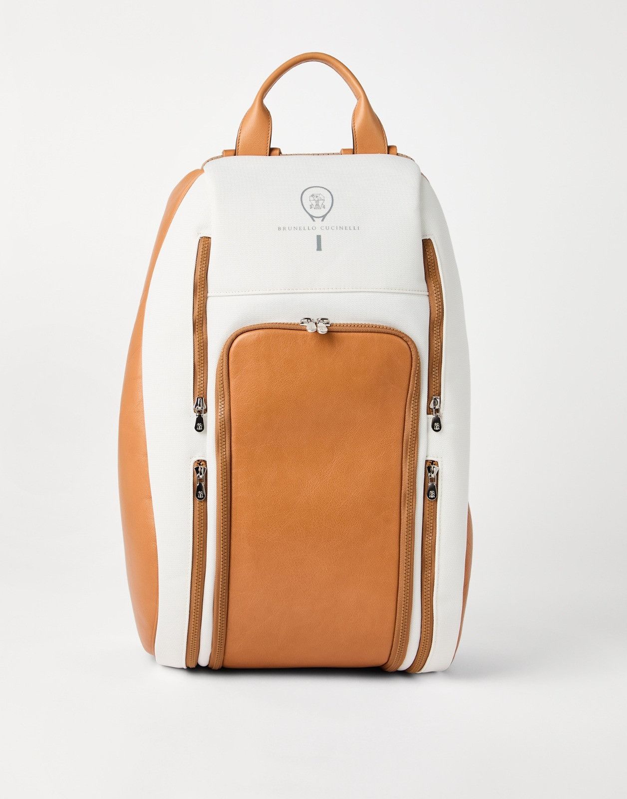 Brunello Cucinelli o1la1rc1a0326 Size: OS / Backpack in Brown/White Size ONE SIZE - 1 Thumbnail
