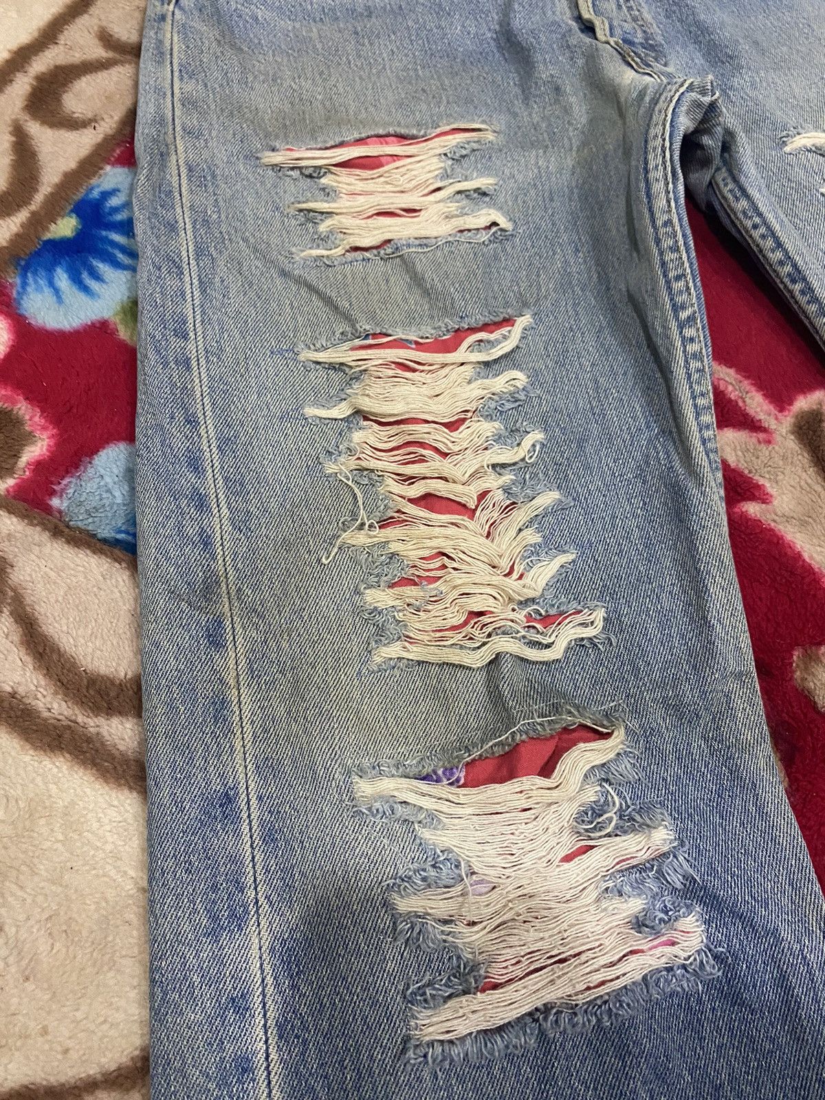 Levi's Vintage Levis 501 Distressed Customade Denim Jeans Size US 32 / EU 48 - 3 Thumbnail