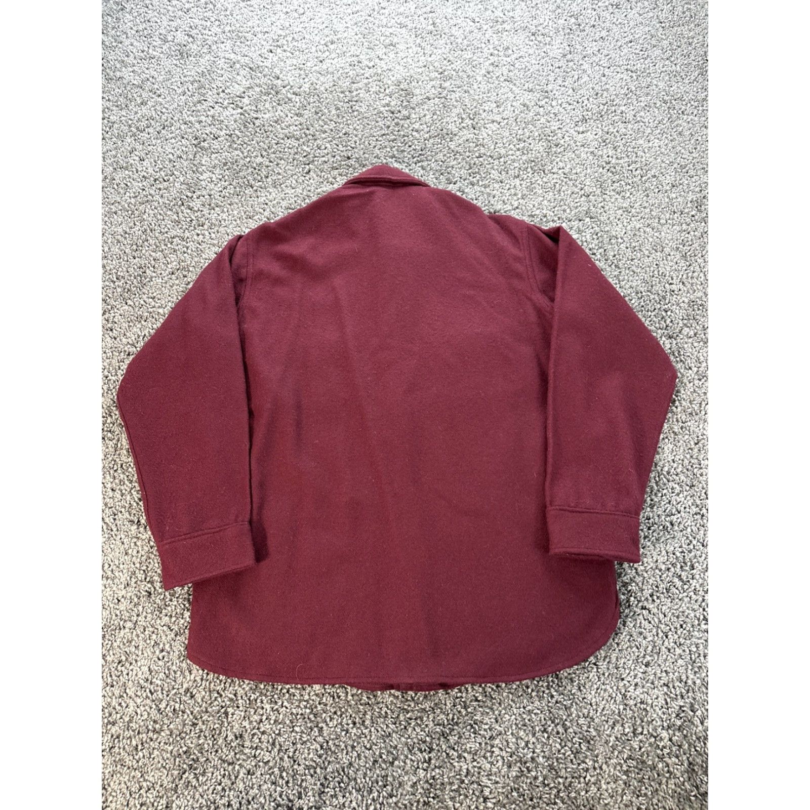 Lands' End VINTAGE Lands' End Wool Blend Shirt Mens Large Maroon Chamois Jacket USA Made Button-Up Collar Spread Pockets 80s Small? Size US L / EU 52-54 / 3 - 5 Thumbnail