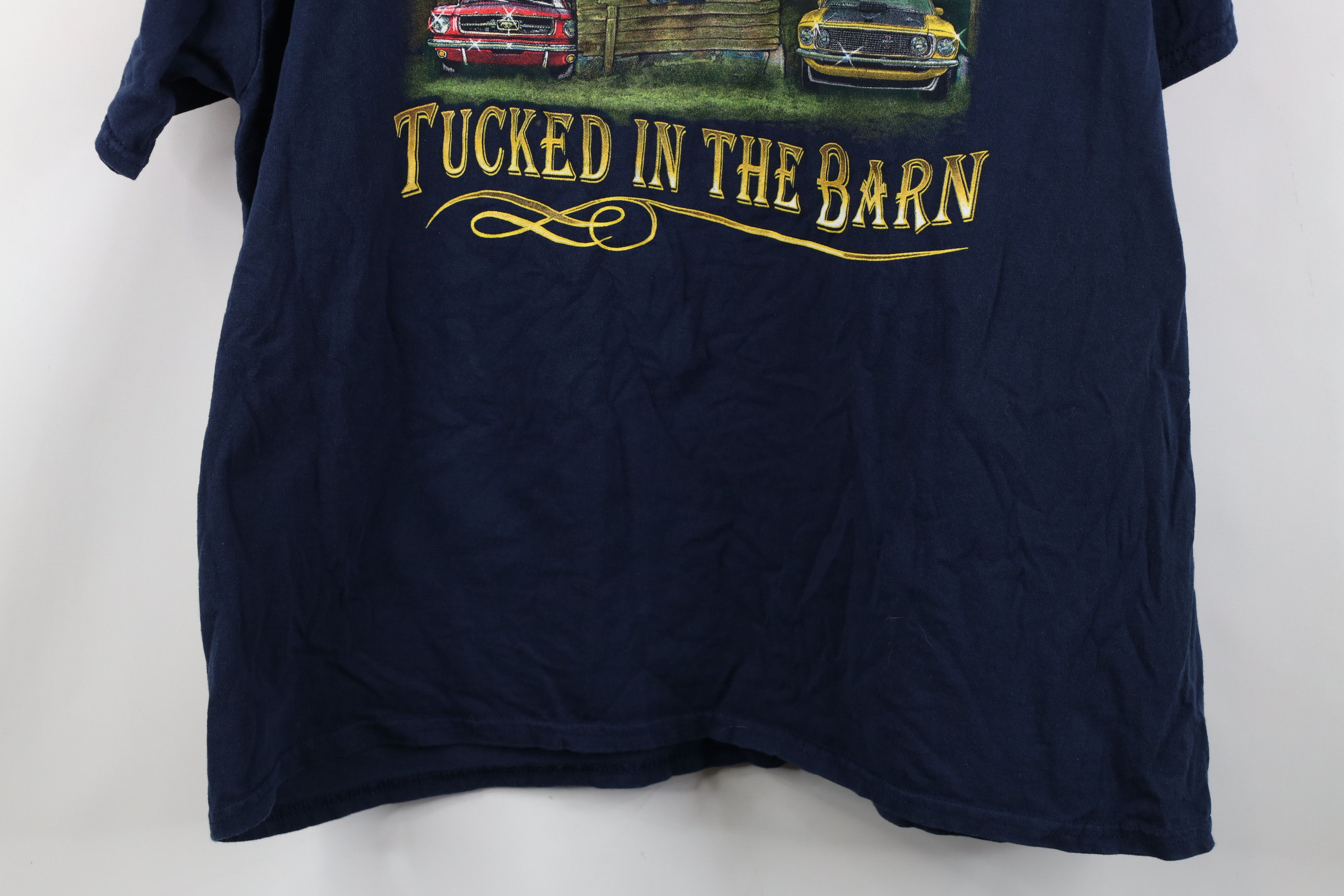 Vintage Vintage Y2K Ford Mustang Horses Tucked In the Barn T-Shirt Size US XXL / EU 58 / 5 - 14 Thumbnail