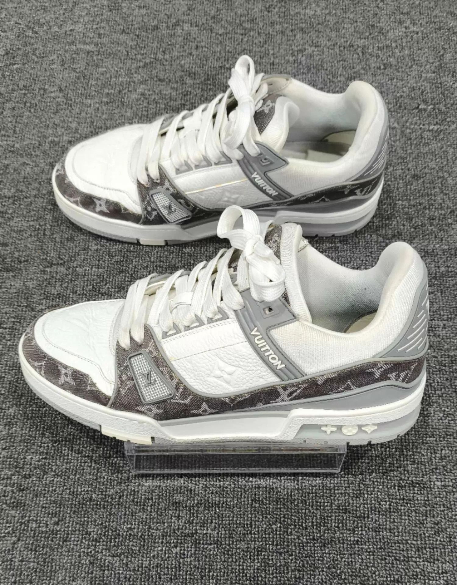 Louis Vuitton LV Gray Denim Trainer 98 New 41 Size US 8 / EU 41 - 4 Thumbnail