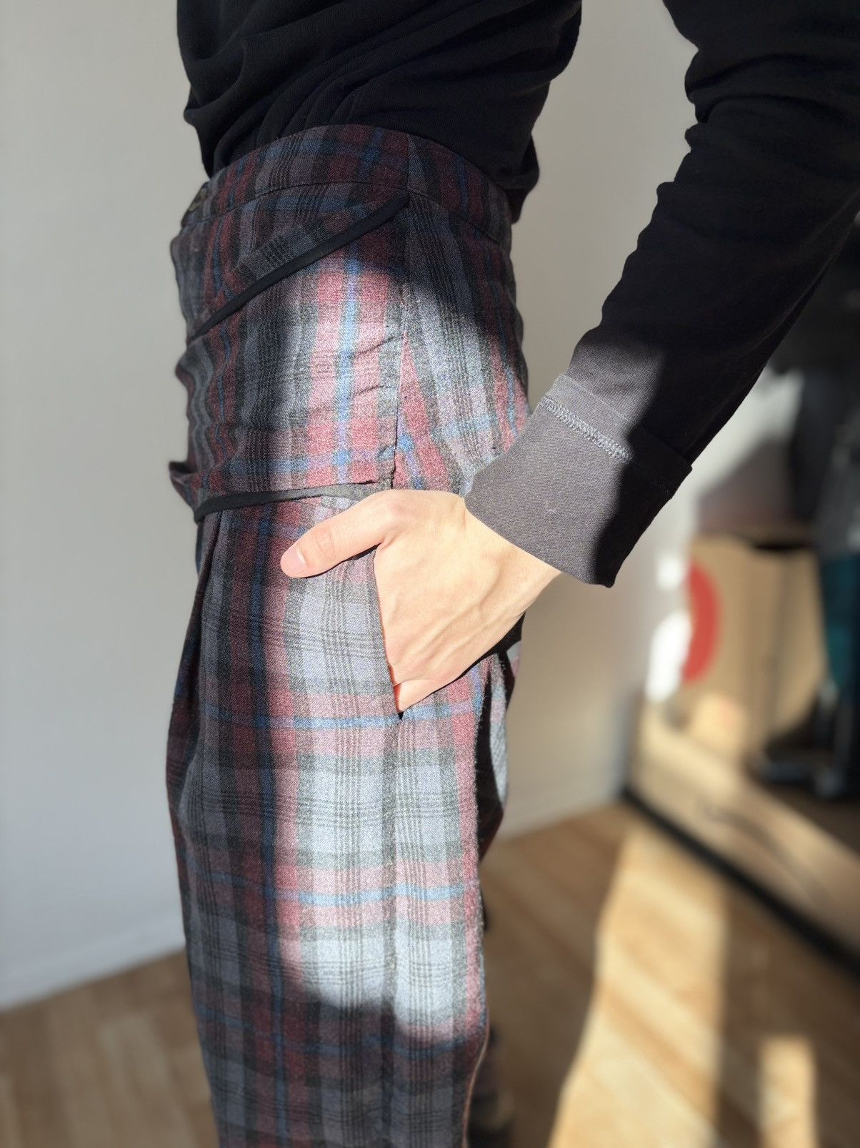 Henrik Vibskov 00s Vintage Henrik Vibskov Retro Plaid Trousers Pants Y2K Size US 35 - 13 Thumbnail
