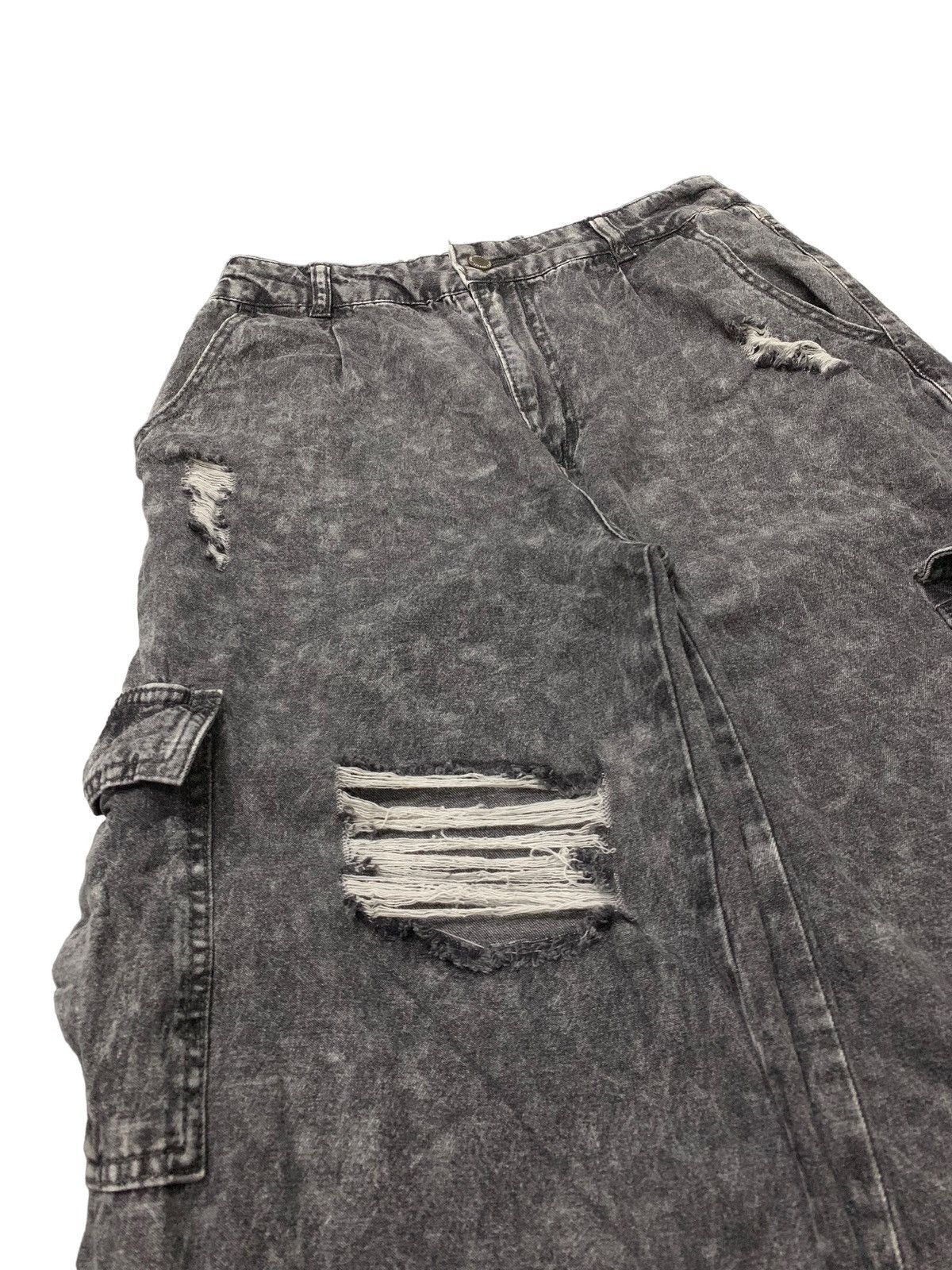 JNCO Works Cargo Baggy Distressed Denim Pants (AD8) Size US 29 - 10 Thumbnail