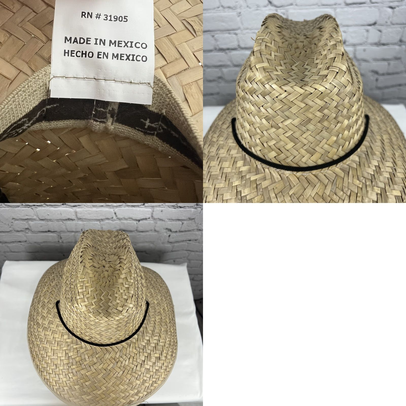 Vintage VINTAGE Original Panama Jack Tan Wide Brim 100% Straw Drawstring Sun Hat One Size O/S Size ONE SIZE - 8 Thumbnail