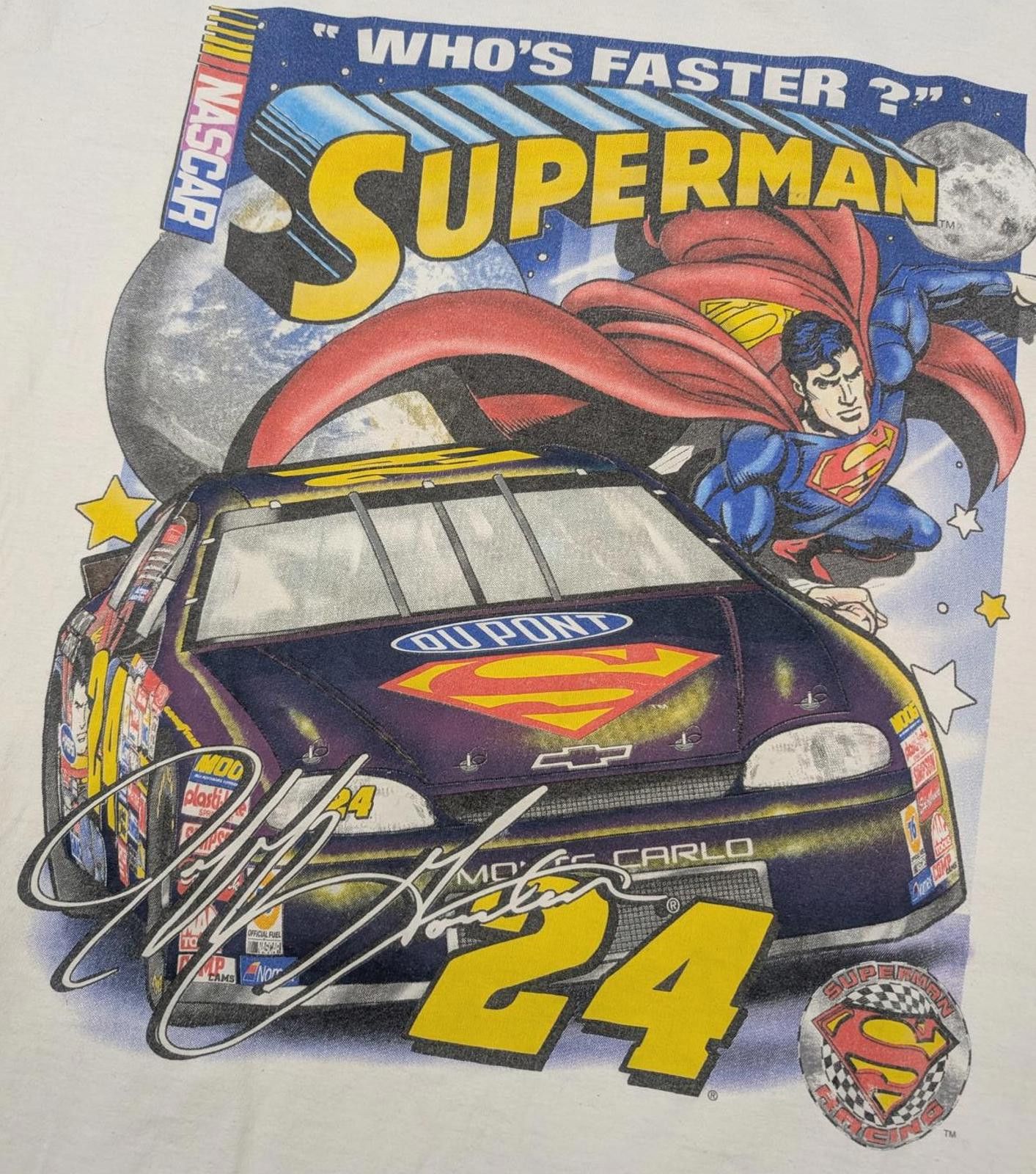 NASCAR Vintage 90s Superman NASCAR Jeff Gordon Made in USA T-shirt Size US L / EU 52-54 / 3 - 2 Thumbnail