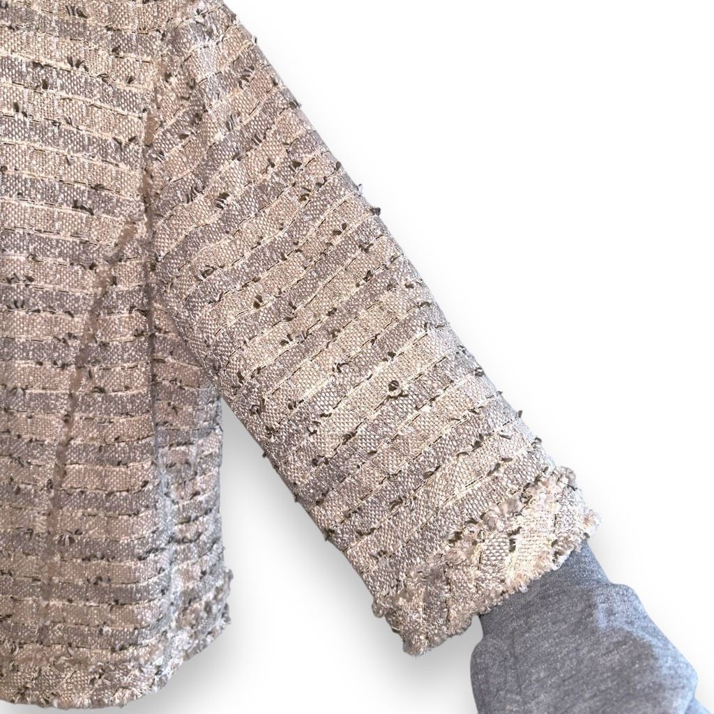 Lafayette 148 Lafayette 148 Tweed Full Zip Noelle Jacket in Cream Size L / US 10 / IT 46 - 5 Thumbnail