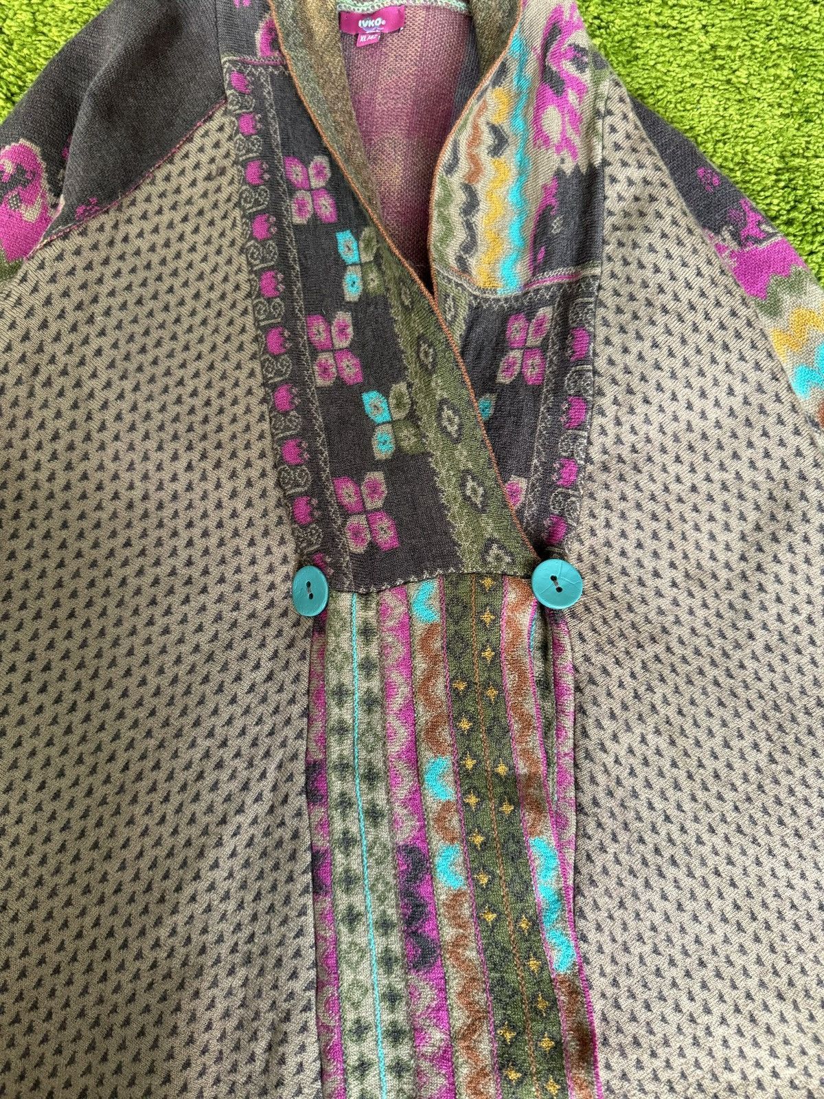 Designer × Vintage Ivko avant garde 100% wool coloured cardigan sweater Size M / US 6-8 / IT 42-44 - 3 Thumbnail