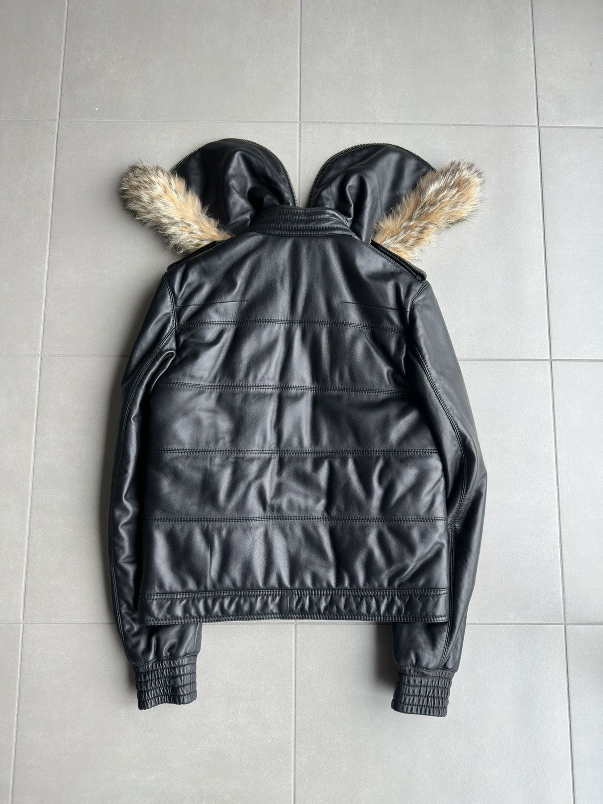 Dior × Hedi Slimane Dior Homme AW04 “VOTC” fur hooded leather jacket Size US M / EU 48-50 / 2 - 17 Thumbnail