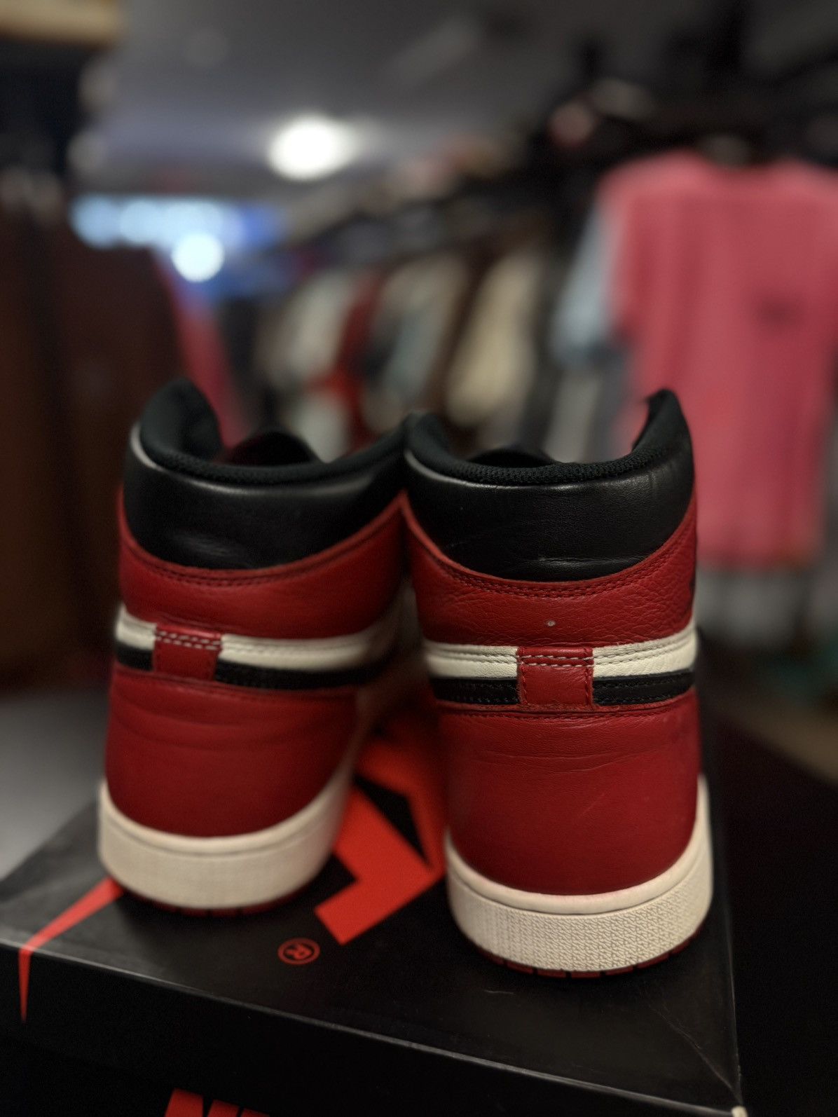 Jordan Brand × Nike Jordan 1 Bred Toe Size 11 Black Red Size 11 Pre Owned Size US 11 / EU 44 - 10 Thumbnail