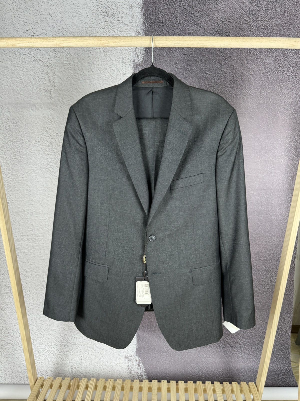 Nazareno Gabrielli BNWT Nazareno Gabrielli 2 pcs Panda grey 2 button wool suit Size 44R - 3 Thumbnail