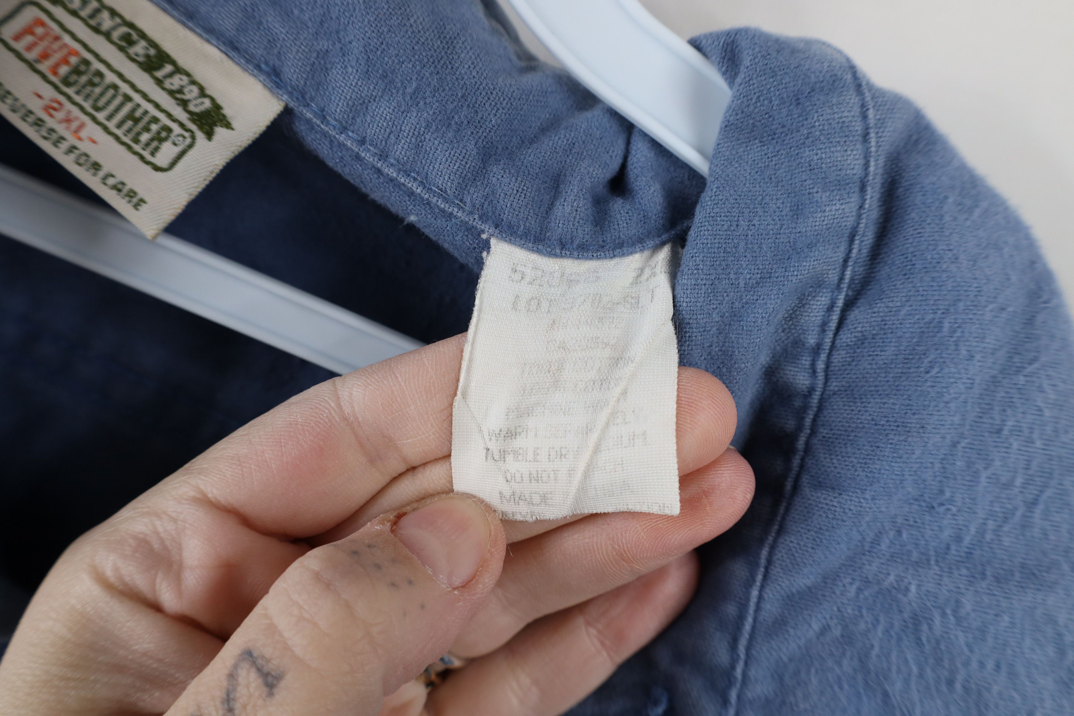 FiveBrother × Vintage Vintage 90s Five Brother Chamois Cloth Button Shirt Blue USA Size US XXL / EU 58 / 5 - 8 Thumbnail