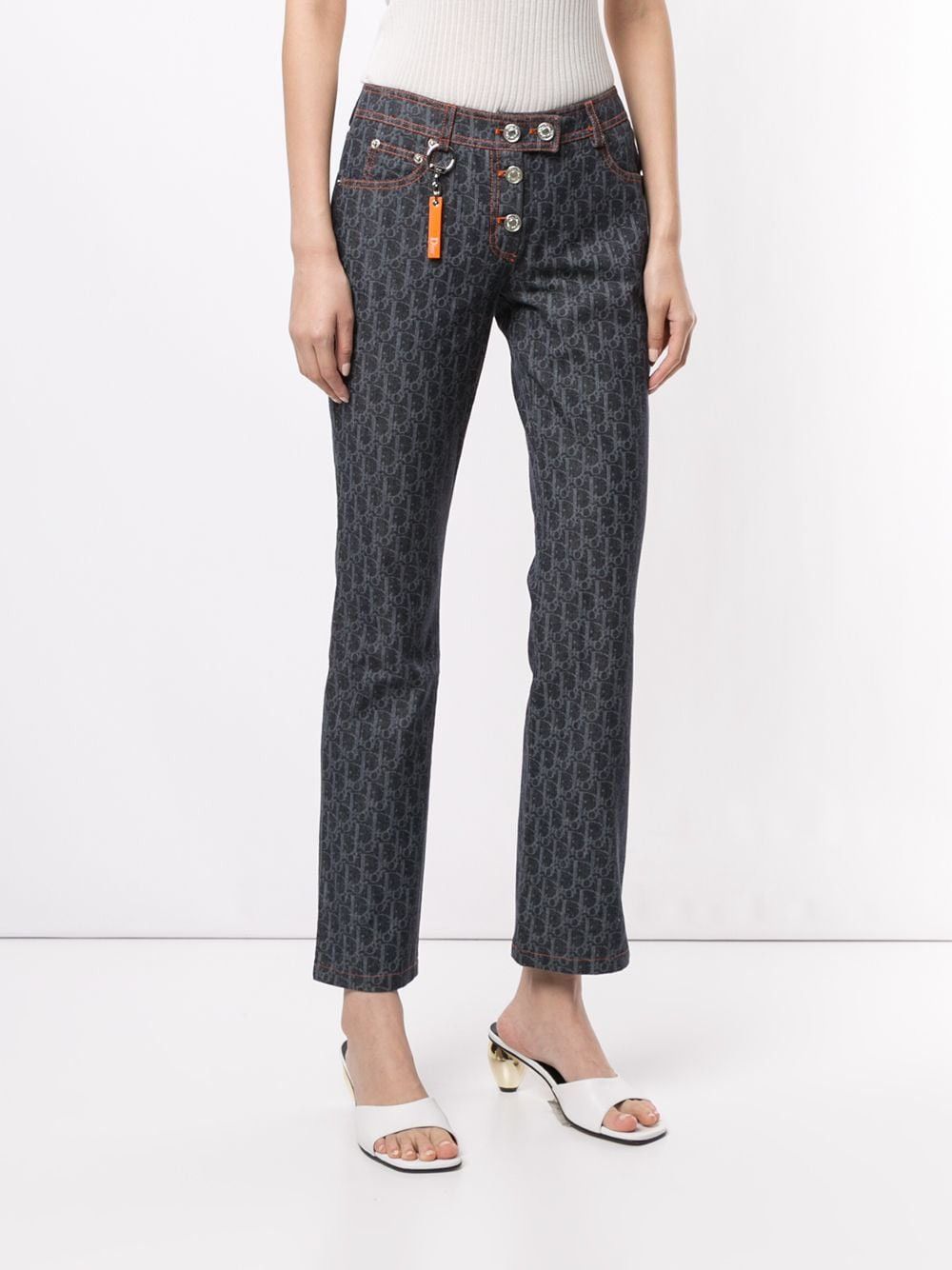 Dior 🔥F/W06 Dior by John Galliano Oblique Flight Monogram Jeans Size 27" / US 4 / IT 40 - 4 Thumbnail