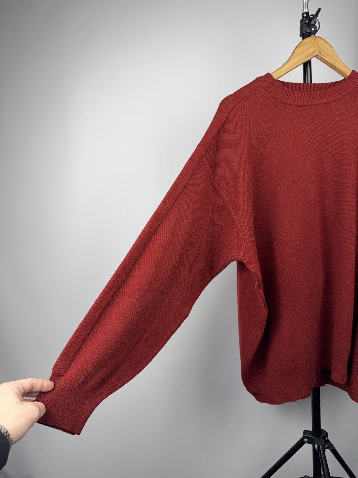 Carlo Colucci Luxury 00s Carlo Colucci Burgundy Knit Sweater Minimalist Size US XL / EU 56 / 4 - 5 Thumbnail