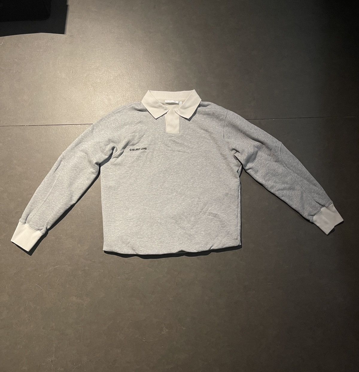 image of Helmut Lang Terry Polo Grey - Vapor Heather, Men's (Size Small)