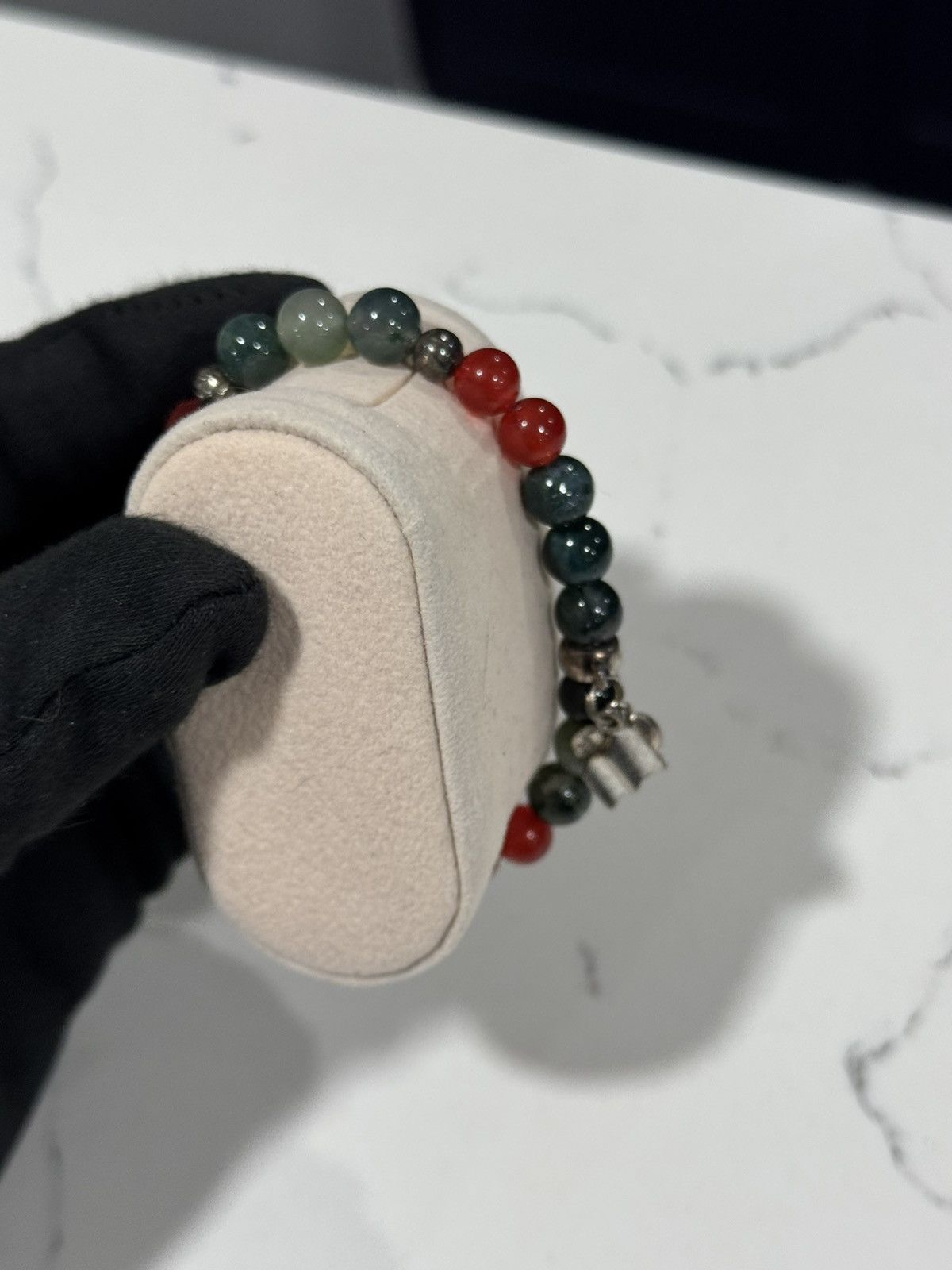 Handmade Handmade Gemstone Talisman Teacher Bracelet agatejade,silver Size ONE SIZE - 5 Thumbnail