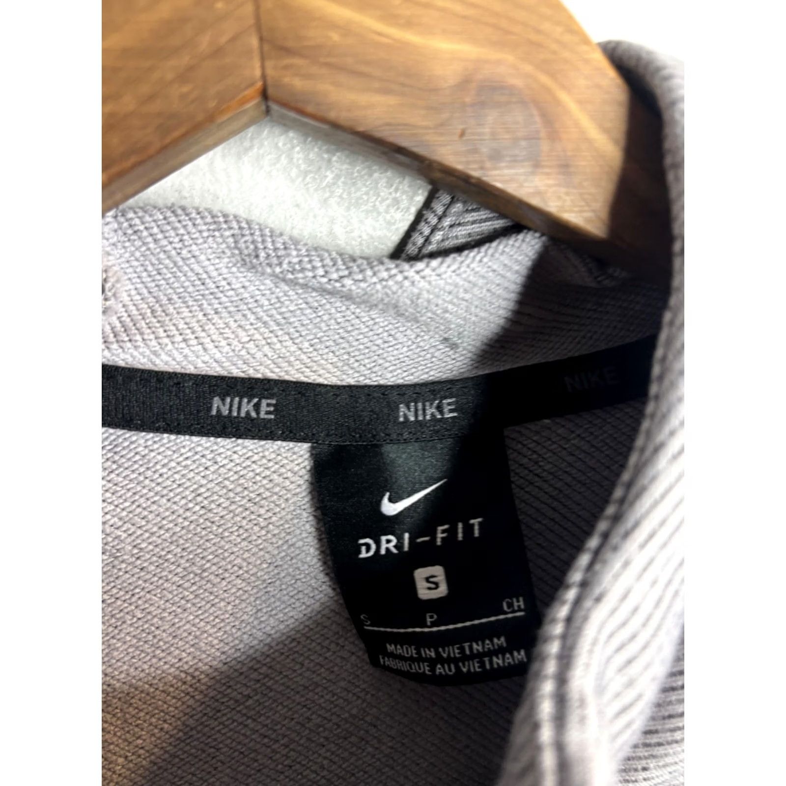 Nike Nike Dri-FIT Hoodie Mens S Gray Full Zip Striped Sweatshirt Athletic Swoosh Size US S / EU 44-46 / 1 - 4 Thumbnail