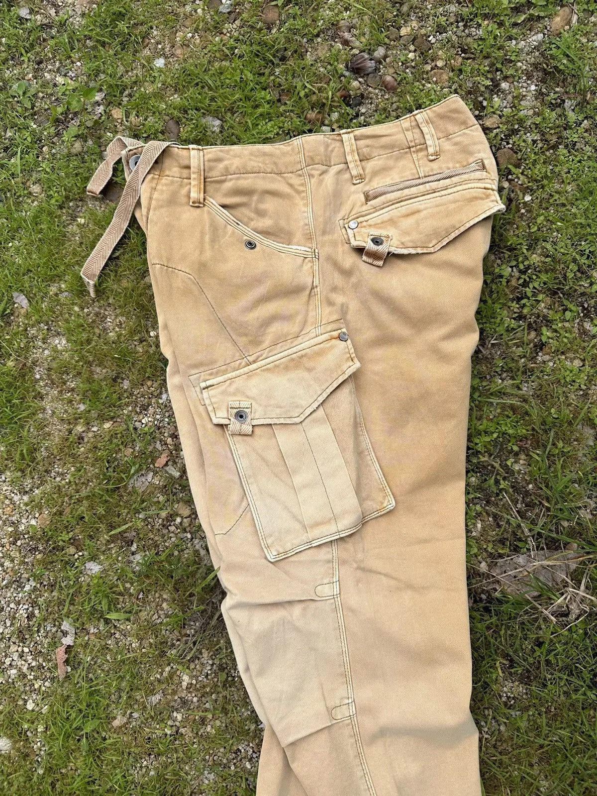 G-Star VINTAGE G-STAR RAW DENIM PARACHUTE BONDAGE FADED CARGO PANTS Size US 31 - 14 Thumbnail