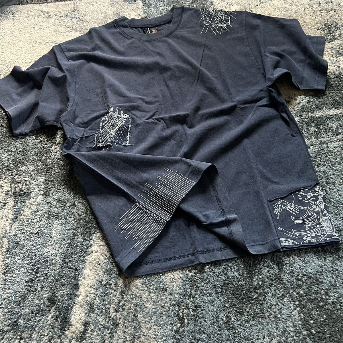 Boro Sashiko Boxy Heavyweight Tee Patchwork Midnight Blue, Men's (Size Xl) — image 3 of 6