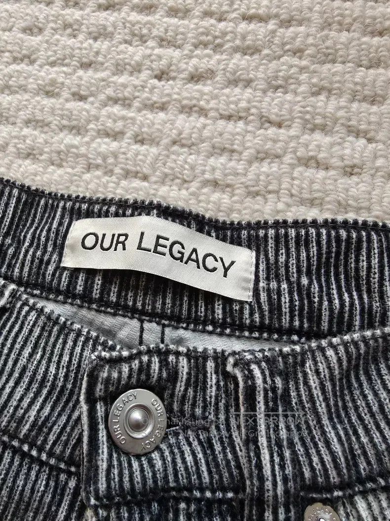 Our Legacy Our Legacy Black and Grey Corduroy Digital Print Distresse Size US 30 / EU 46 - 3 Thumbnail