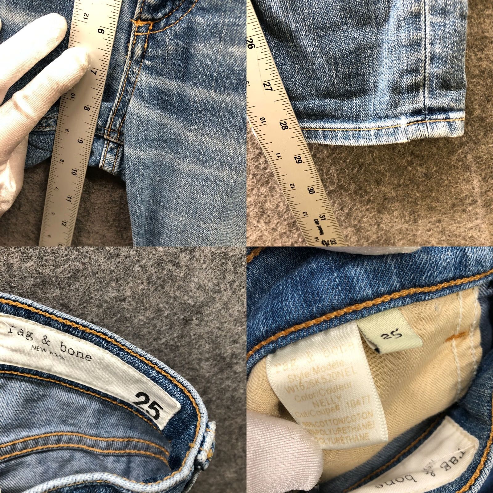 Rag & Bone rag & bone Skinny Jean in Nelly Womens 25 Blue Light Wash Low Rise Jeans Women 25 Blue Size 42" / US 20 - 8 Thumbnail