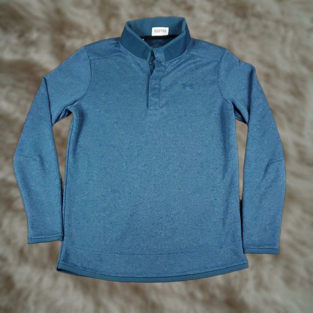 Under Armour Under Armour Sweater Mens Medium Blue 1/4 Zip Pullover Mock Neck Sweatshirt All Seasons Logo Size US M / EU 48-50 / 2 - 1 Thumbnail