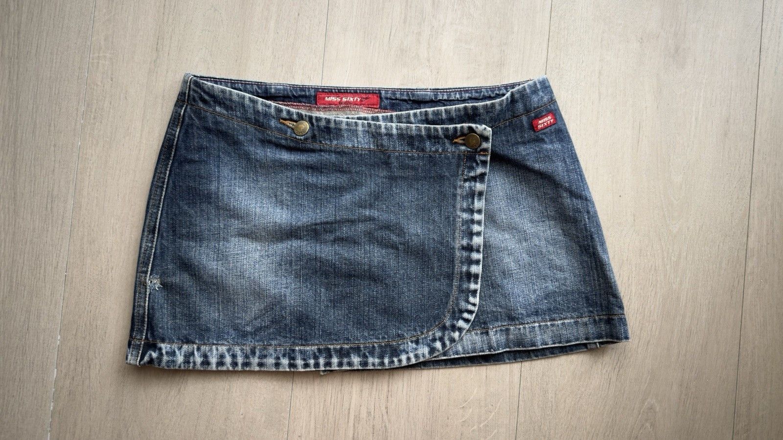 Miss Sixty vintage Miss sixty Bella Hadid wrap denim Mini skirt y2k Size 25" / US 0 / IT 36 - 1 Thumbnail