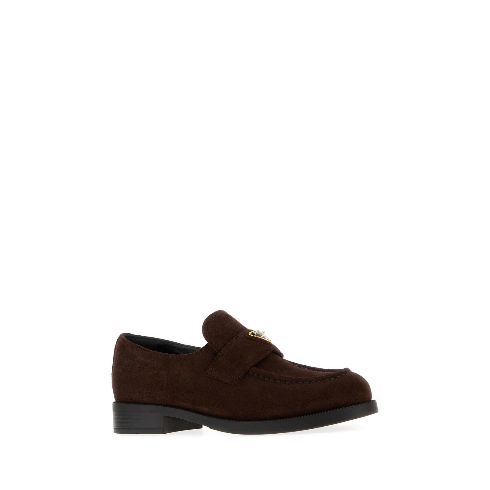 Prada PRADA Triangle Dark Brown Suede Loafers New And Authentic (W Size US 10 / IT 40 - 2 Thumbnail