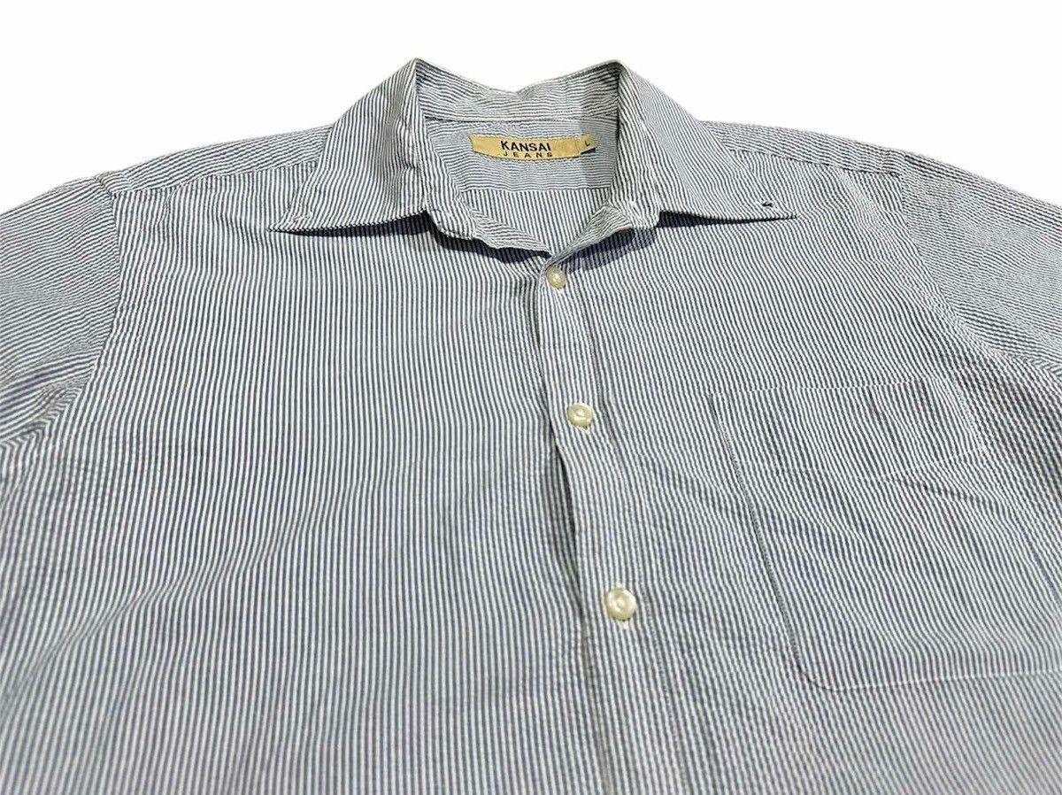 Japanese Brand 🔥Rare Vintage Kansai Yamamoto Striped Shirt Short Sleeve Size US L / EU 52-54 / 3 - 1 Thumbnail