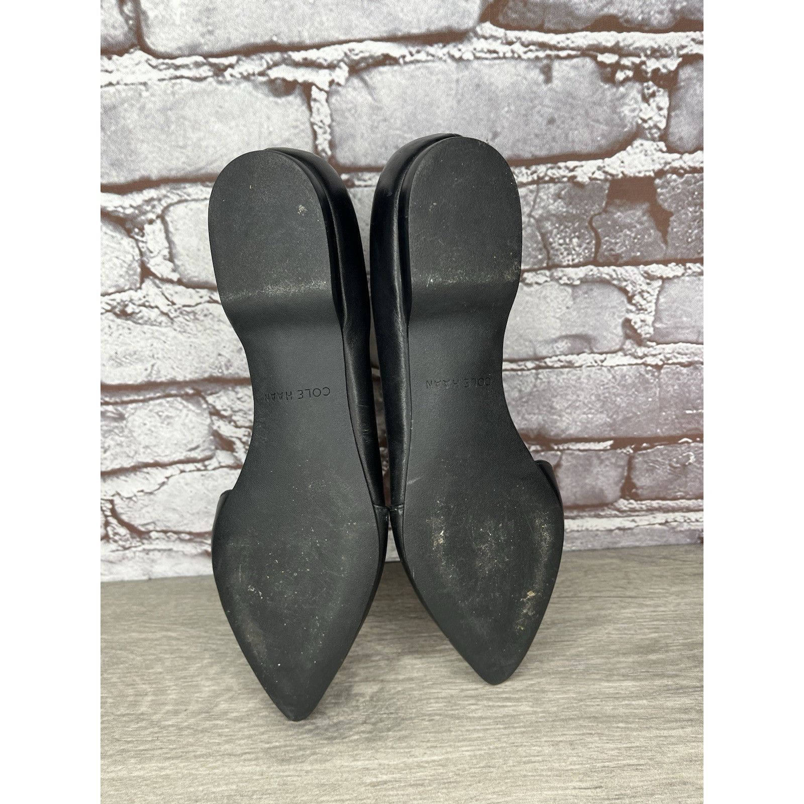 Cole Haan Cole Haan D’Orsay Black Leather Pointed Toe Slip On Flats Wo Size US 8 / IT 38 - 8 Thumbnail