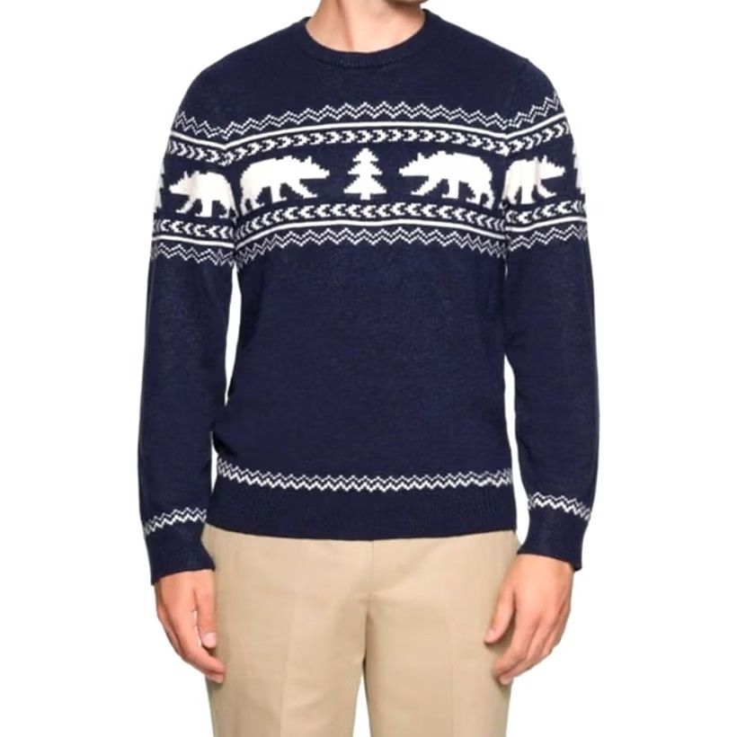 Lands' End Lands' End Sweater Fair Isle Bears Crew Neck Long Sleeve Pullover Mens XXL Blue Size US XXL / EU 58 / 5 - 2 Thumbnail