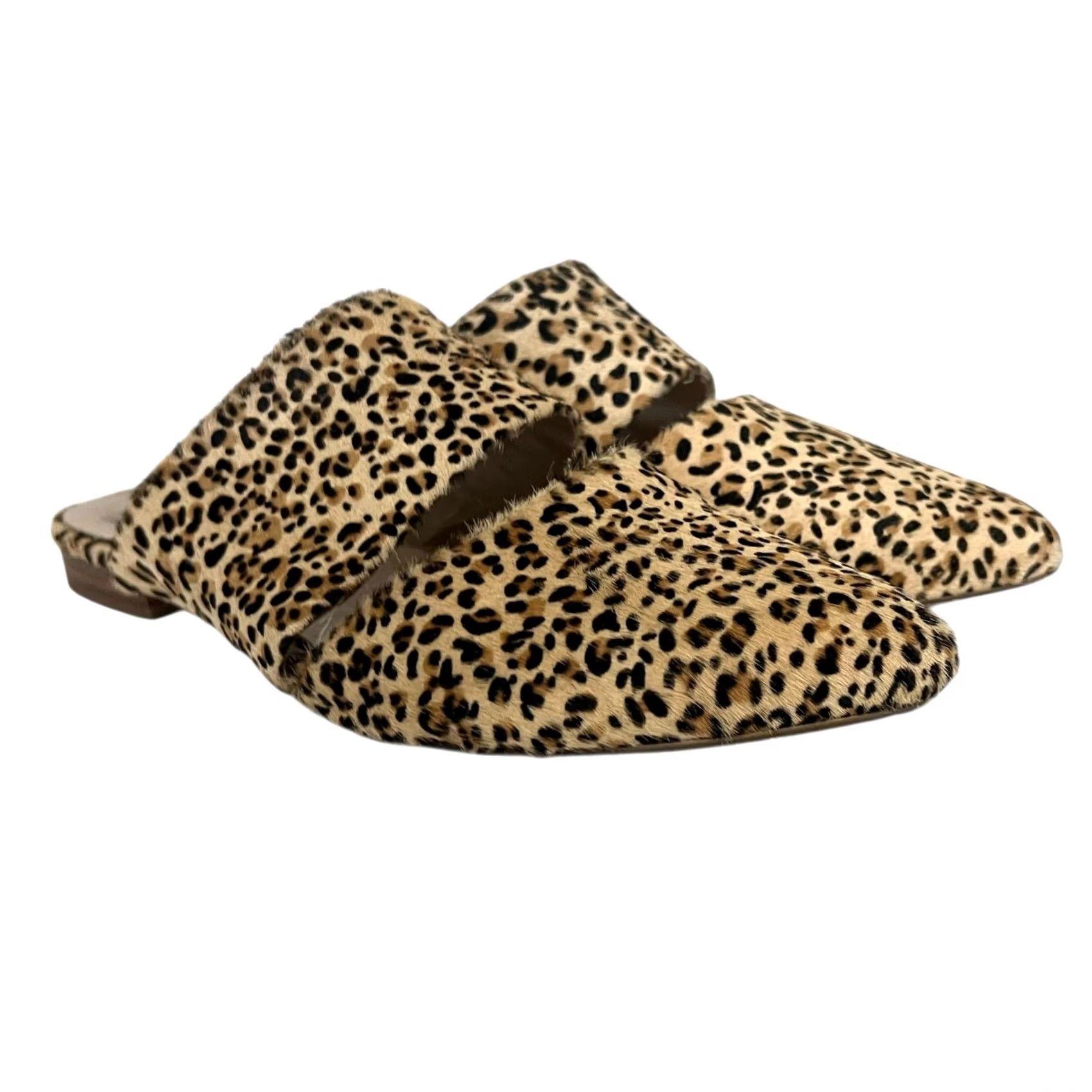 Matisse Matisse Flats Mules Animal Print Fur Dyed Cow Leather Slides Pointed Toe 8.5 Tan Women Slip On Flat Size US 9 / IT 39 - 5 Thumbnail