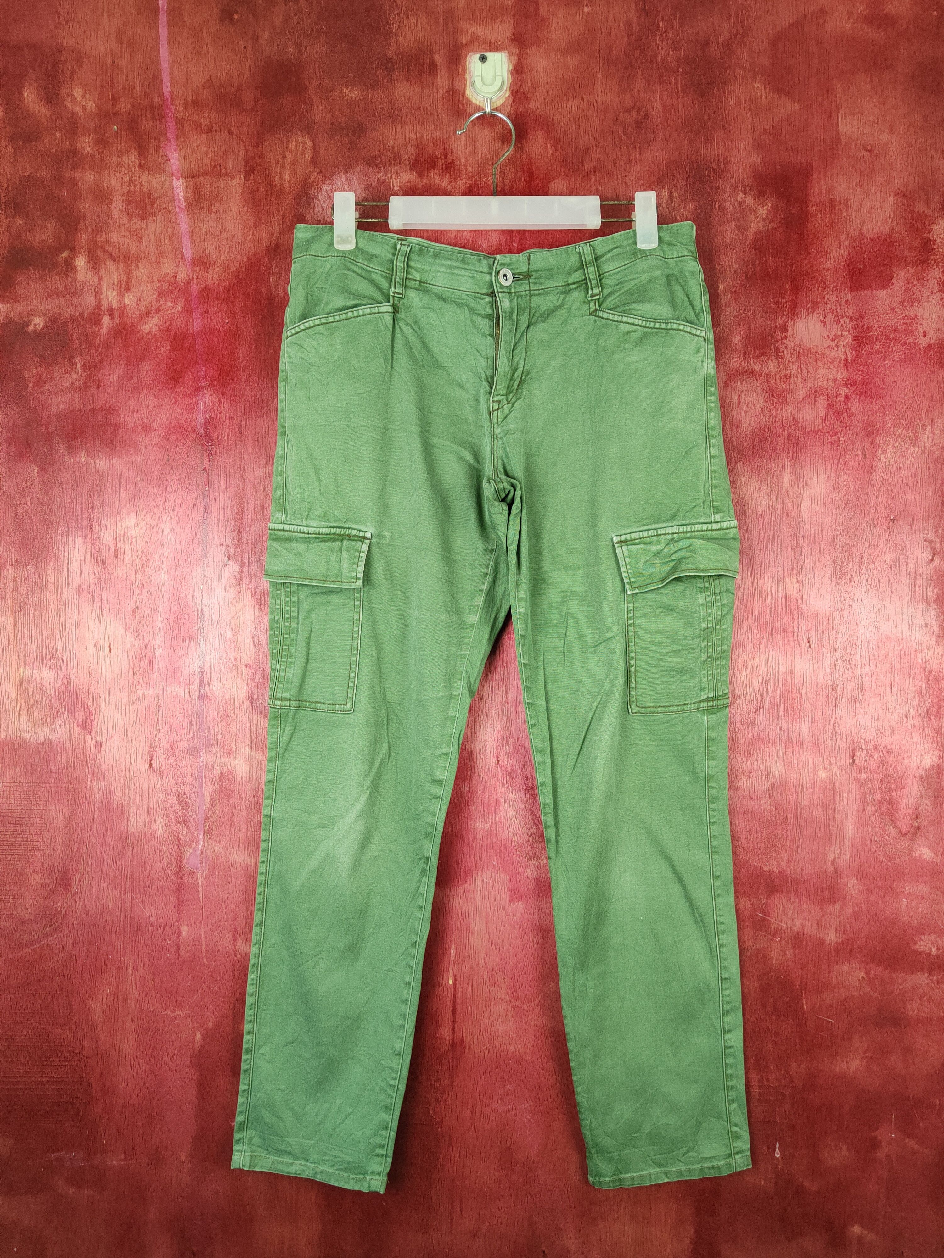 Global Work × Japanese Brand Global Work Green Multipocket Tactical Cargo Pants #S1415 Size US 31 - 1 Thumbnail