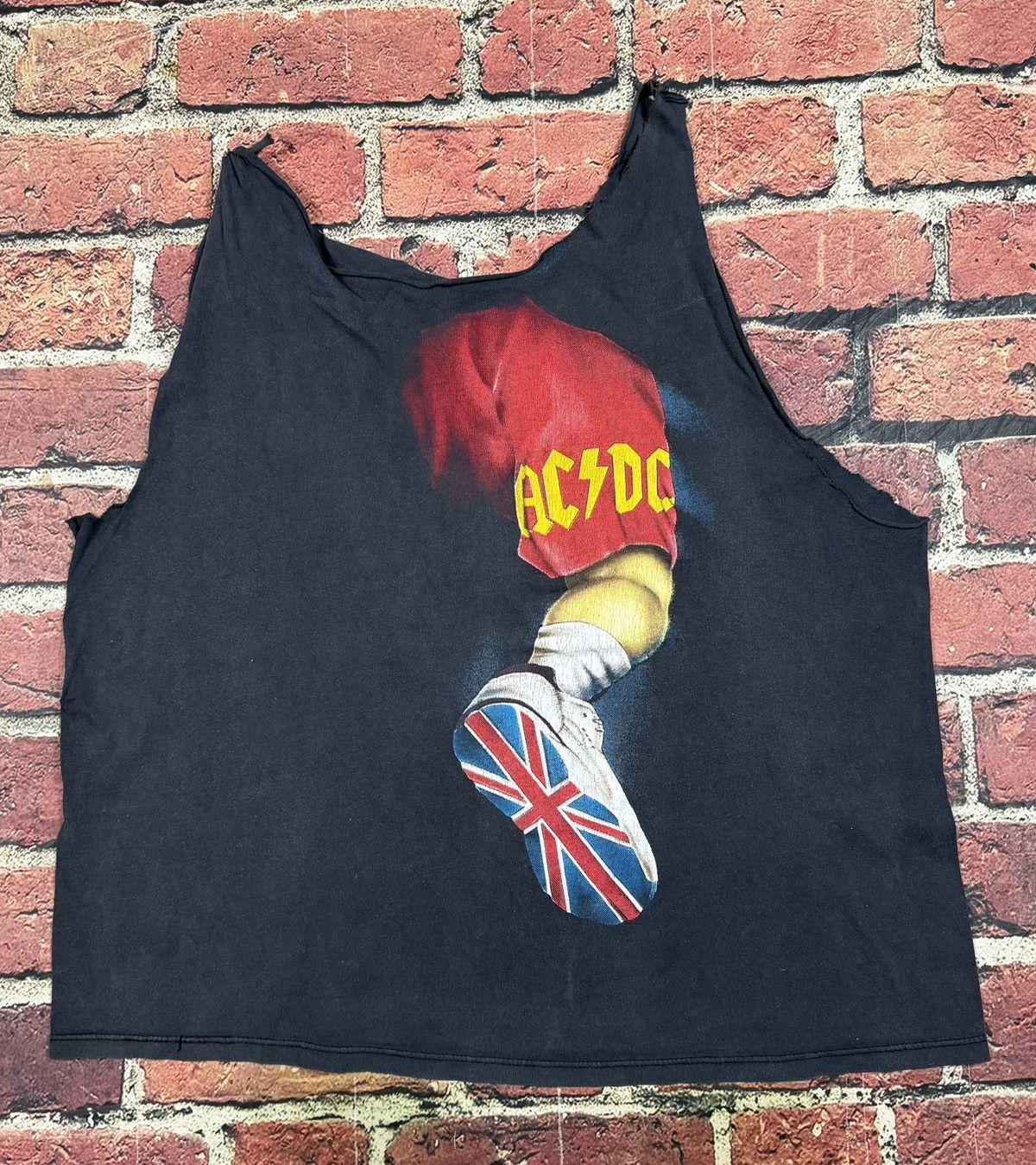 Brockum Vintage ACDC 90s Ballbreaker Band Tee Chopped Sleeves Size US XL / EU 56 / 4 - 2 Thumbnail