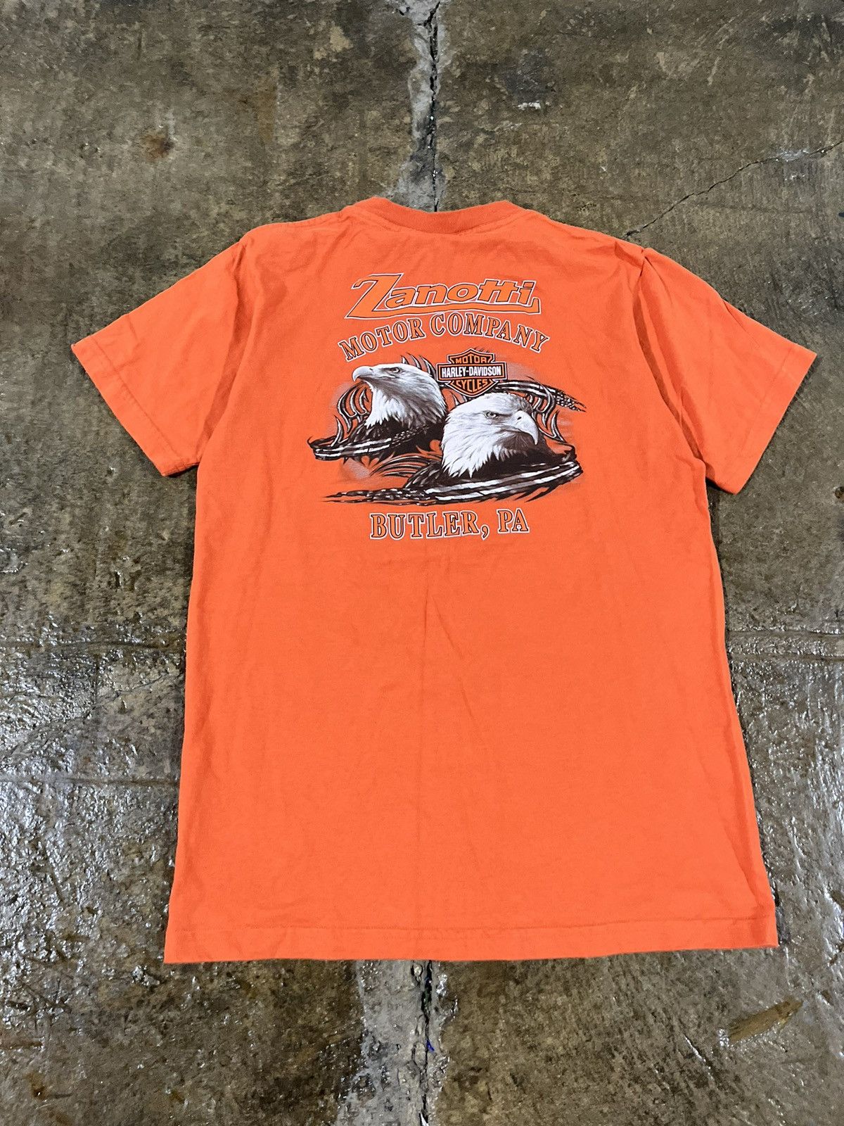 Harley Davidson × Vintage Crazy Vintage Harley Davidson Eagle Pocket Tee Grunge Biker Size US M / EU 48-50 / 2 - 7 Thumbnail