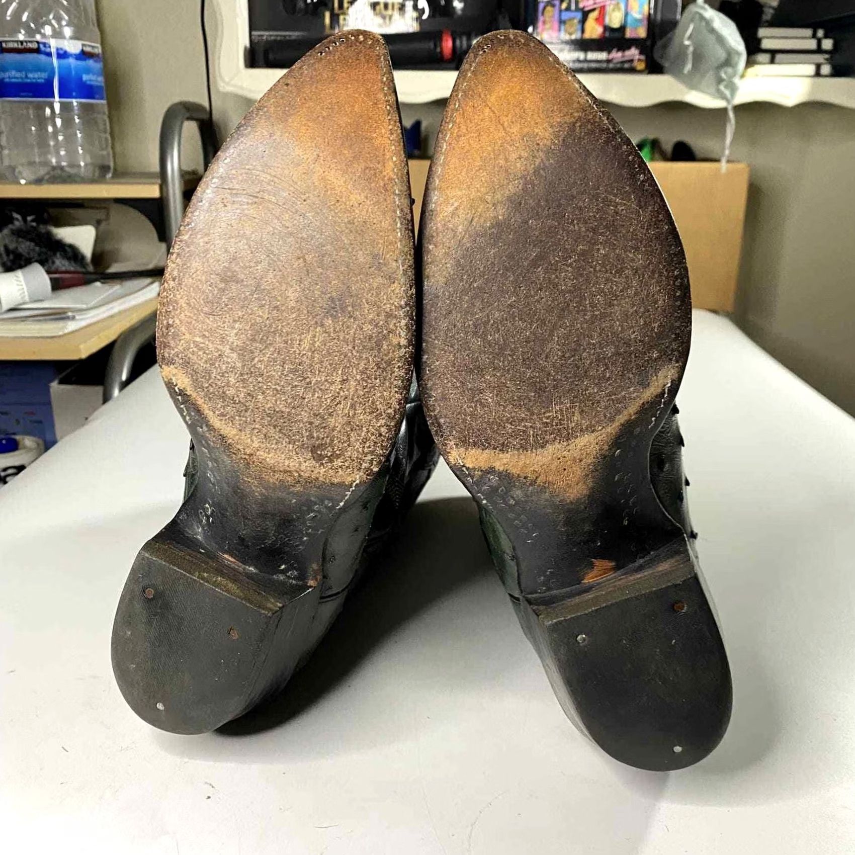 Vintage Lucchese Classics Exotic Full Quill Ostrich Boots Green 8D Men's Size US 8 / EU 41 - 7 Thumbnail