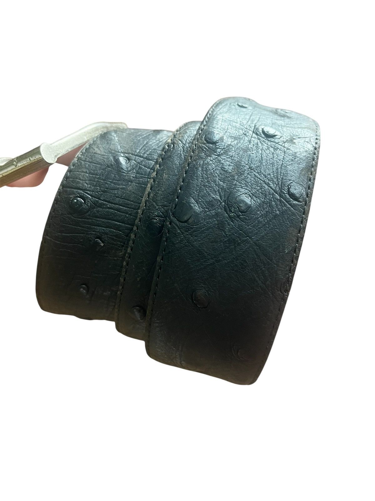 Leather Ostrich Leather Belts Vintage y2k Size ONE SIZE - 2 Thumbnail