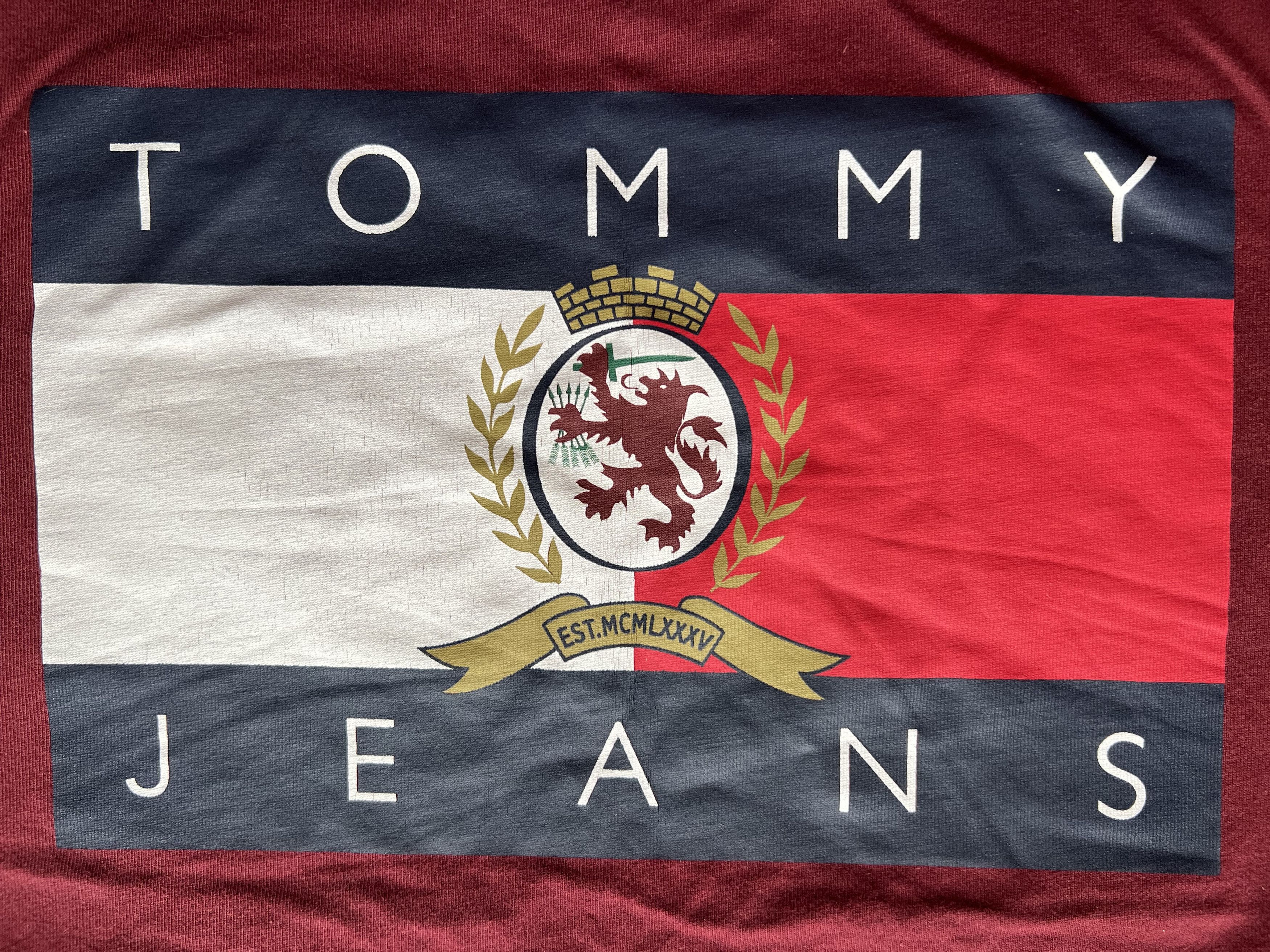 Tommy Hilfiger Tommy Hilfiger Crest Flag Heavy Cotton T-Shirt Burgundy Size US S / EU 44-46 / 1 - 3 Thumbnail