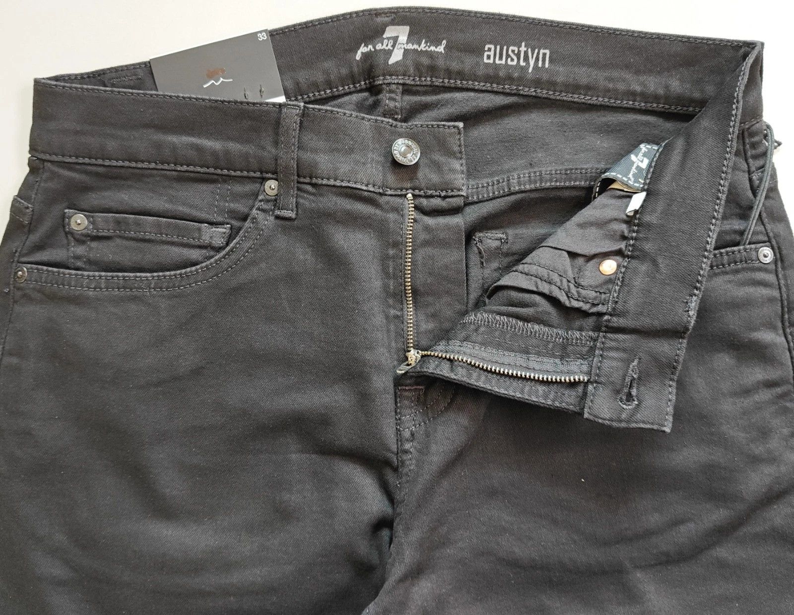 7 For All Mankind 7 For All ManKind Austyn Black Onyx Jeans T / 6037 Size US 33 - 5 Thumbnail