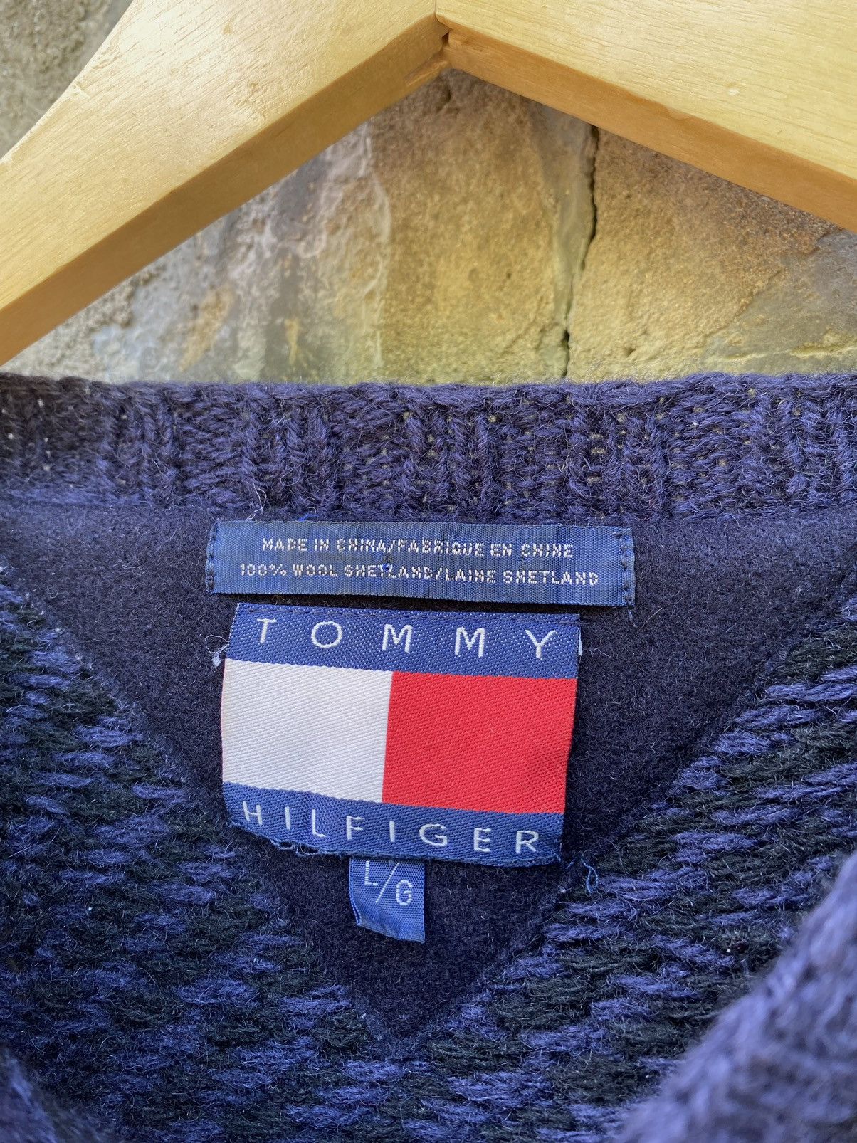 Tommy Hilfiger × Vintage Rare Tommy Hilfiger Sweater Wool Size US L / EU 52-54 / 3 - 5 Thumbnail