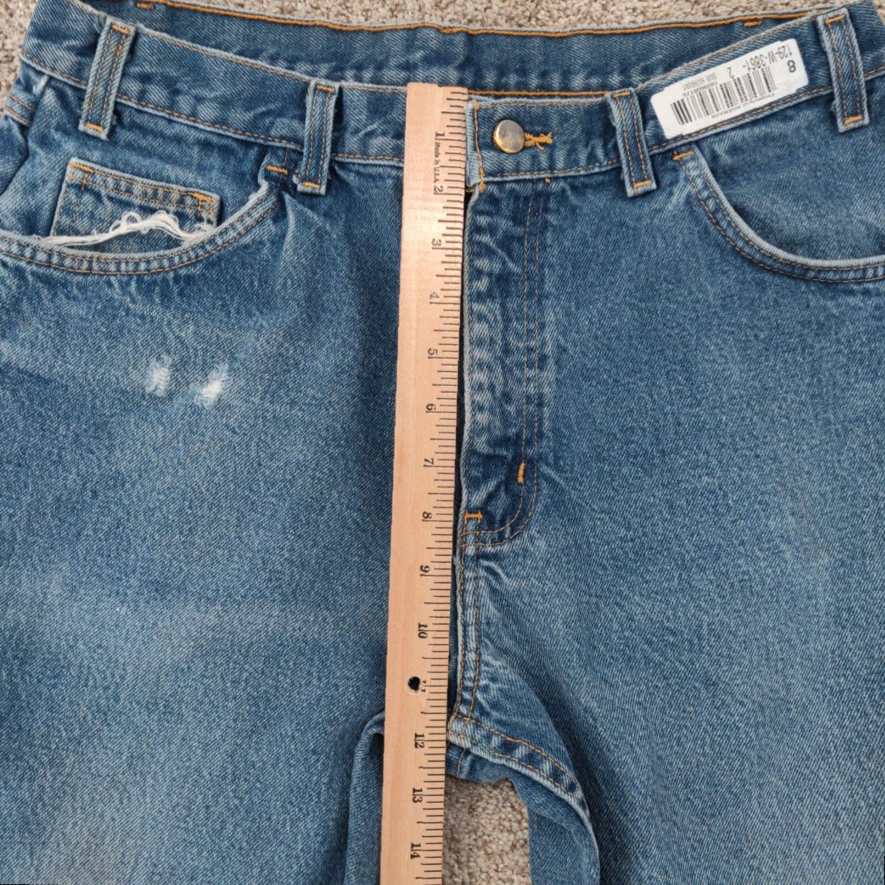 Denime Westex Indura Jeans Mens 36x36 Blue Flame-Resistant Distressed Denim 5-Pocket Regular Inseam 36 Size US 36 / EU 52 - 6 Thumbnail
