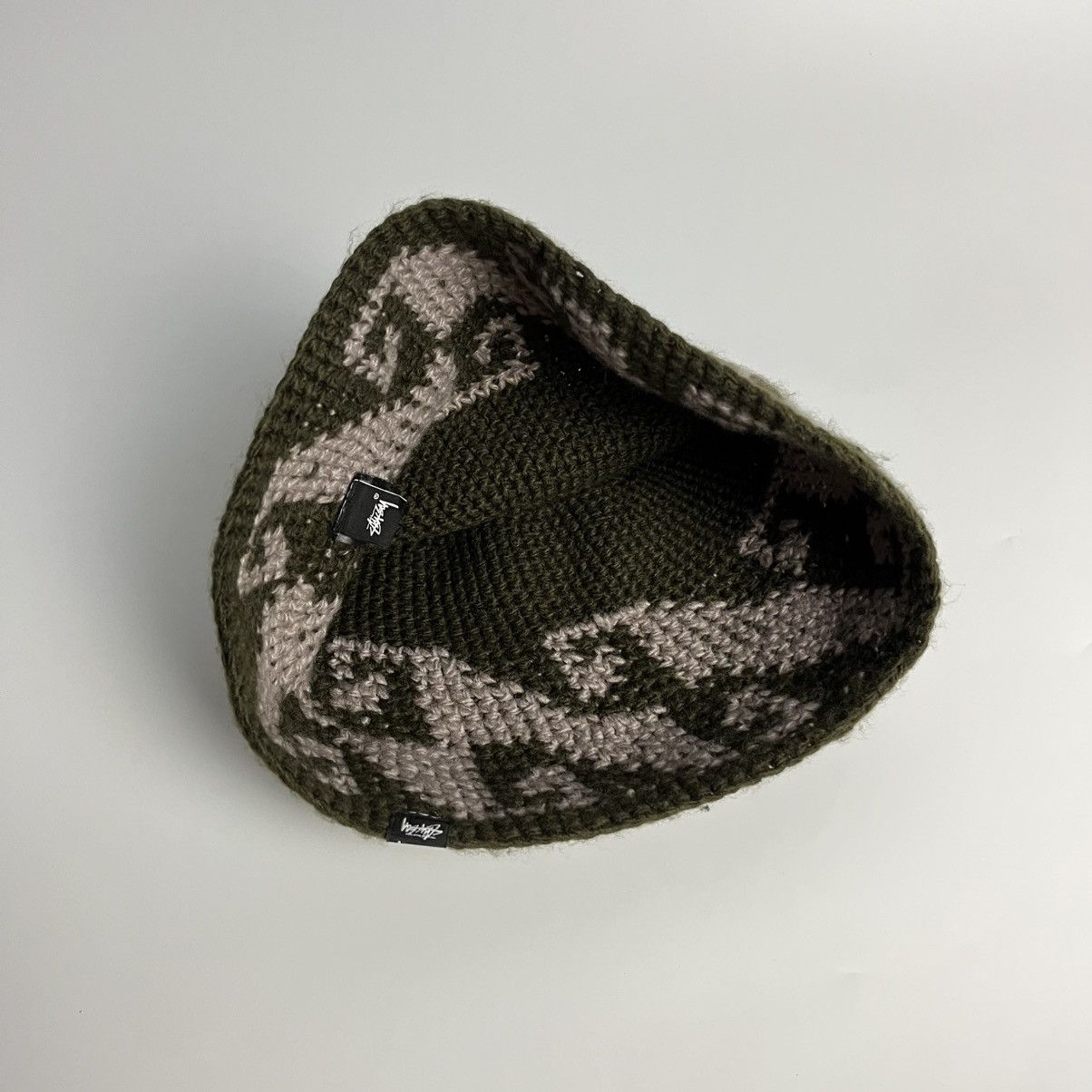 Stussy Stussy Waves Knit Bucket Hat - Olive Size ONE SIZE - 7 Thumbnail