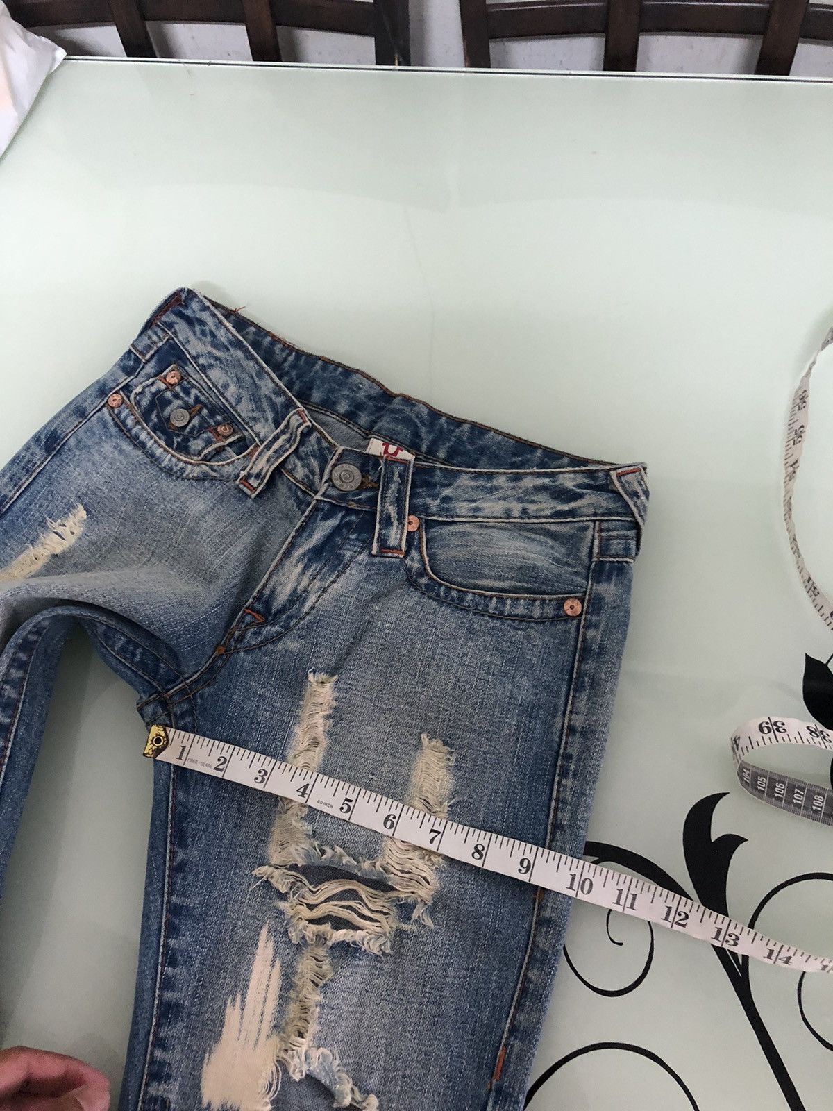 True Religion Rare❗️Vintage True Religion Distressed Boot Cut Jeans Size 26" / US 2 / IT 38 - 21 Thumbnail
